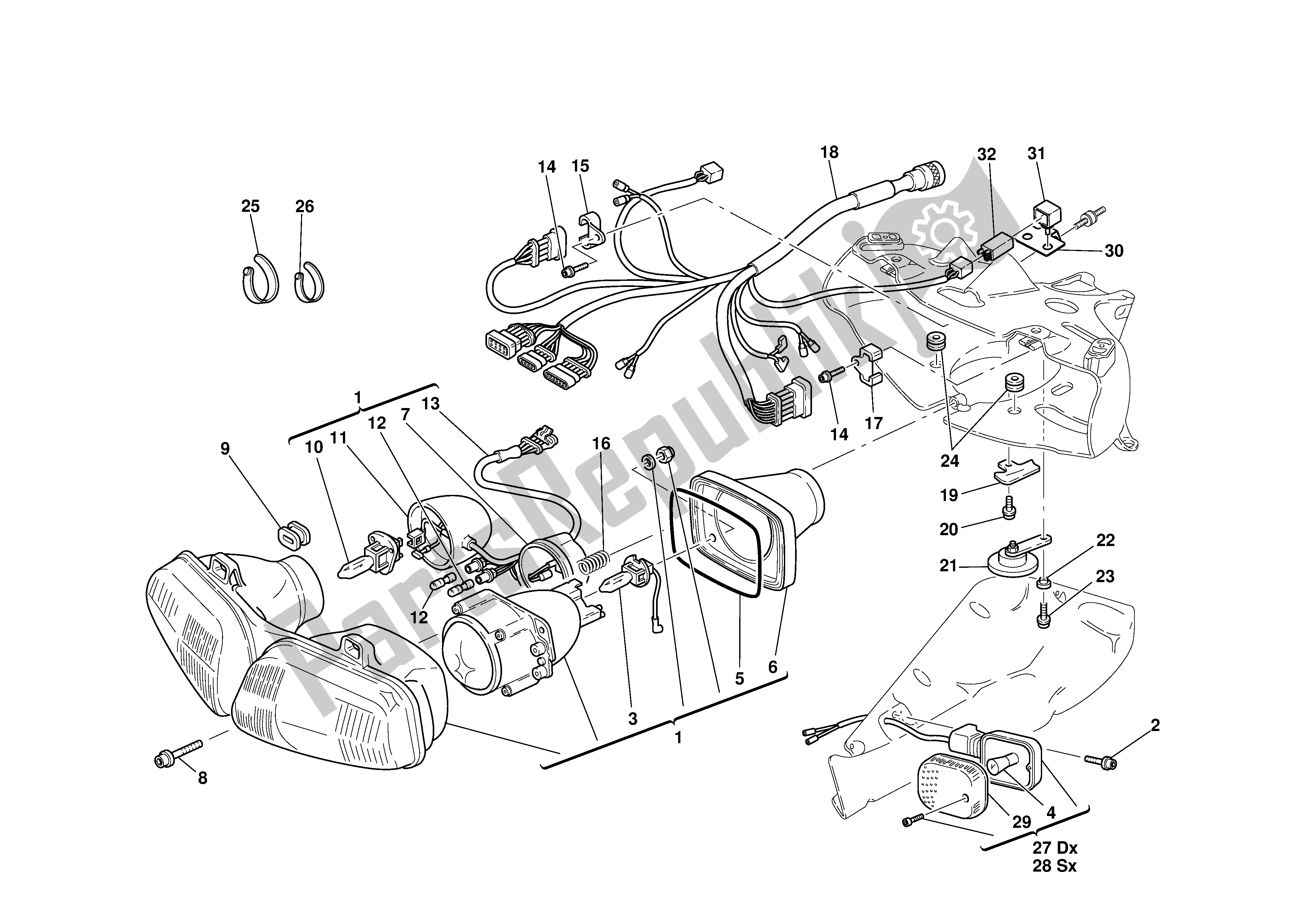 Todas las partes para Faro Delantero de Ducati 996S Biposto 2001