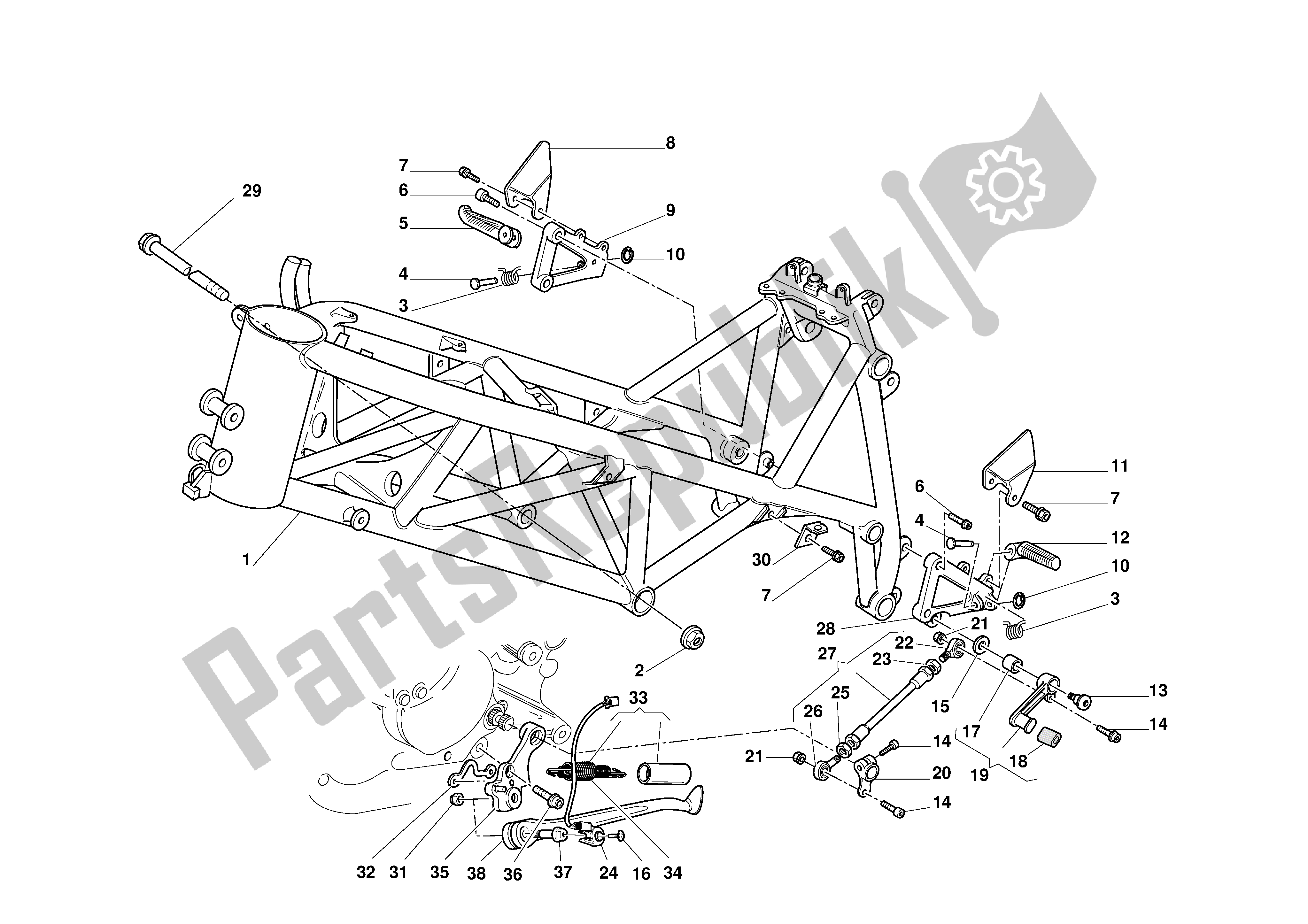 Tutte le parti per il Telaio del Ducati 996S Biposto 2001