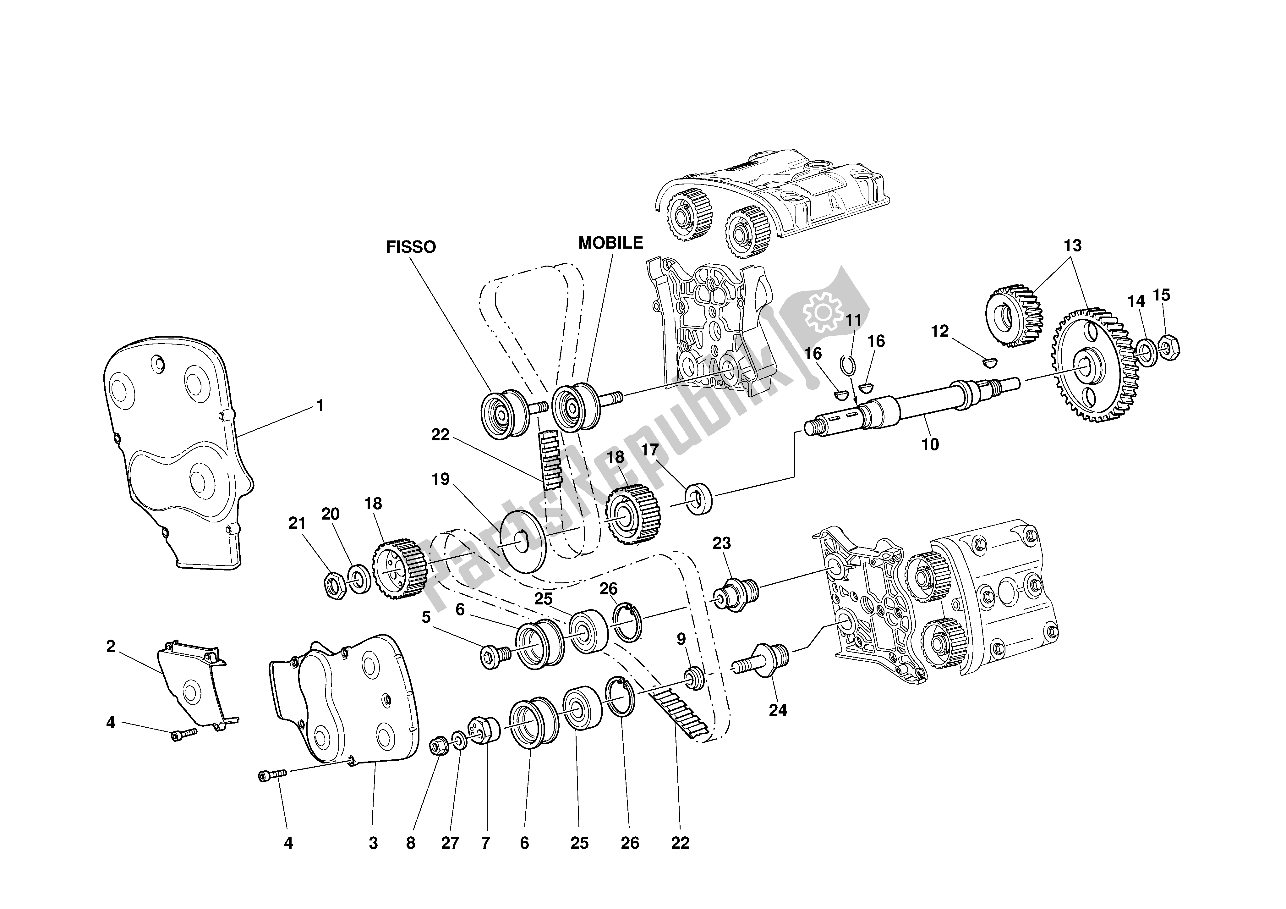 Todas las partes para Sincronización de Ducati 998S Bayliss 2002