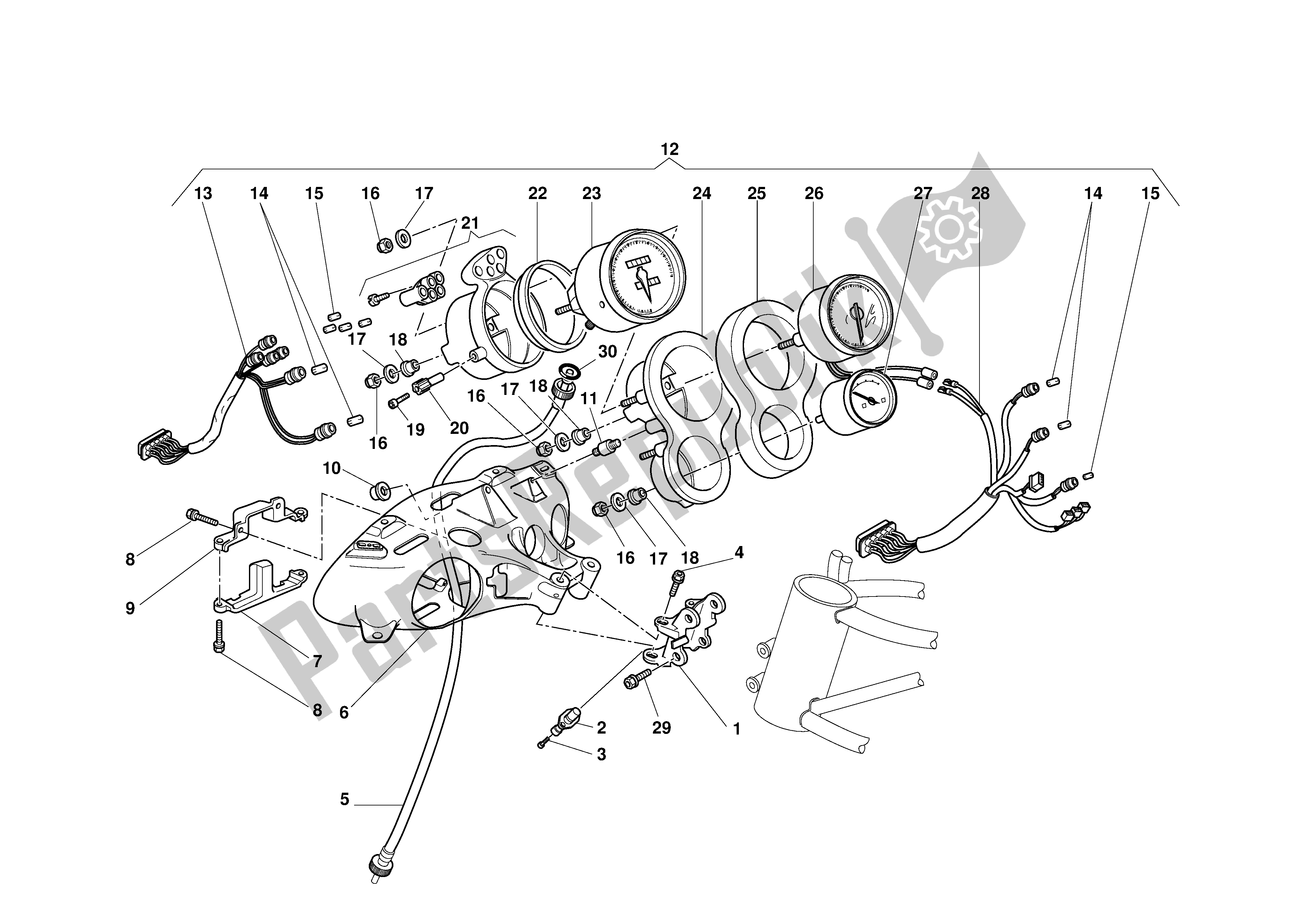 Todas las partes para Tablero De Instrumentos de Ducati 998S Bayliss 2002