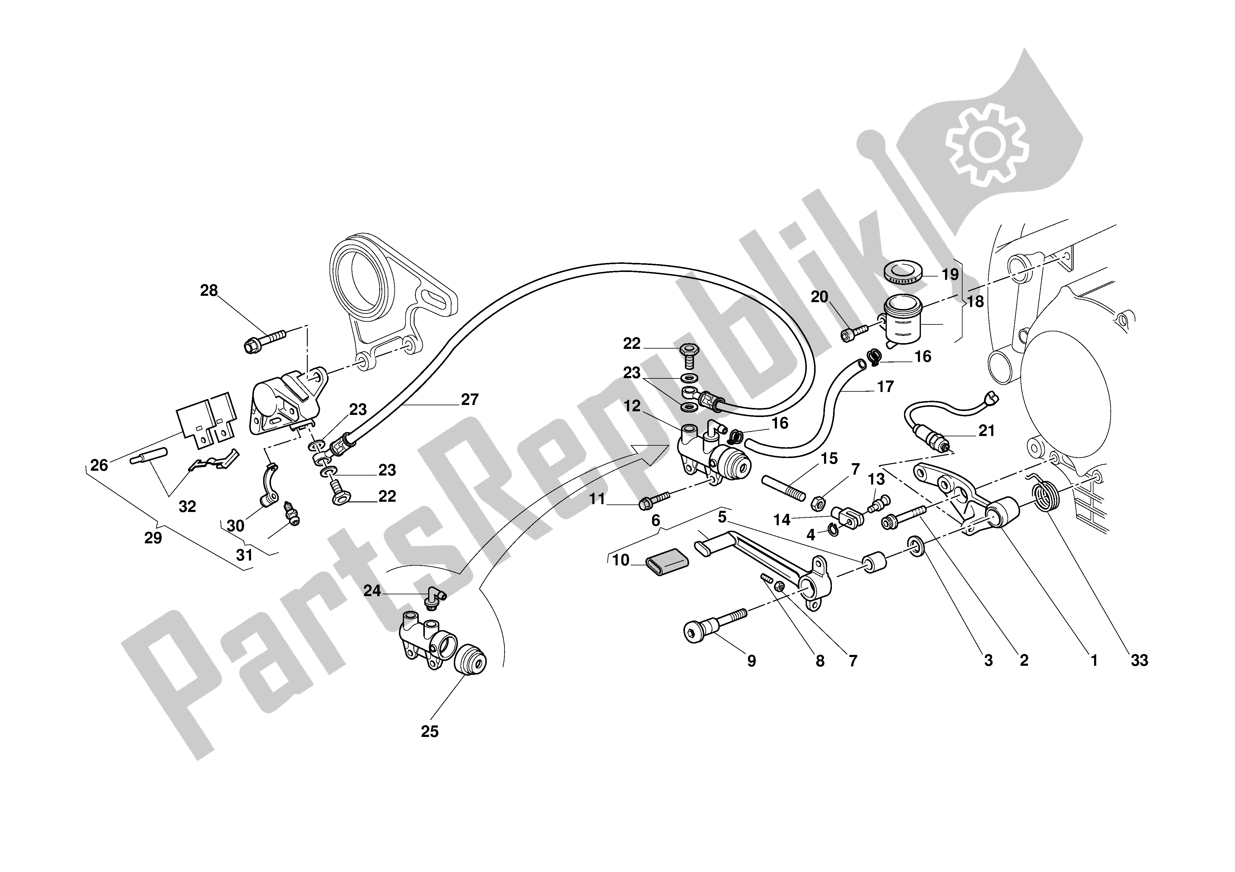 Todas las partes para Freno Hidráulico Trasero de Ducati 998S Bostrom 2002