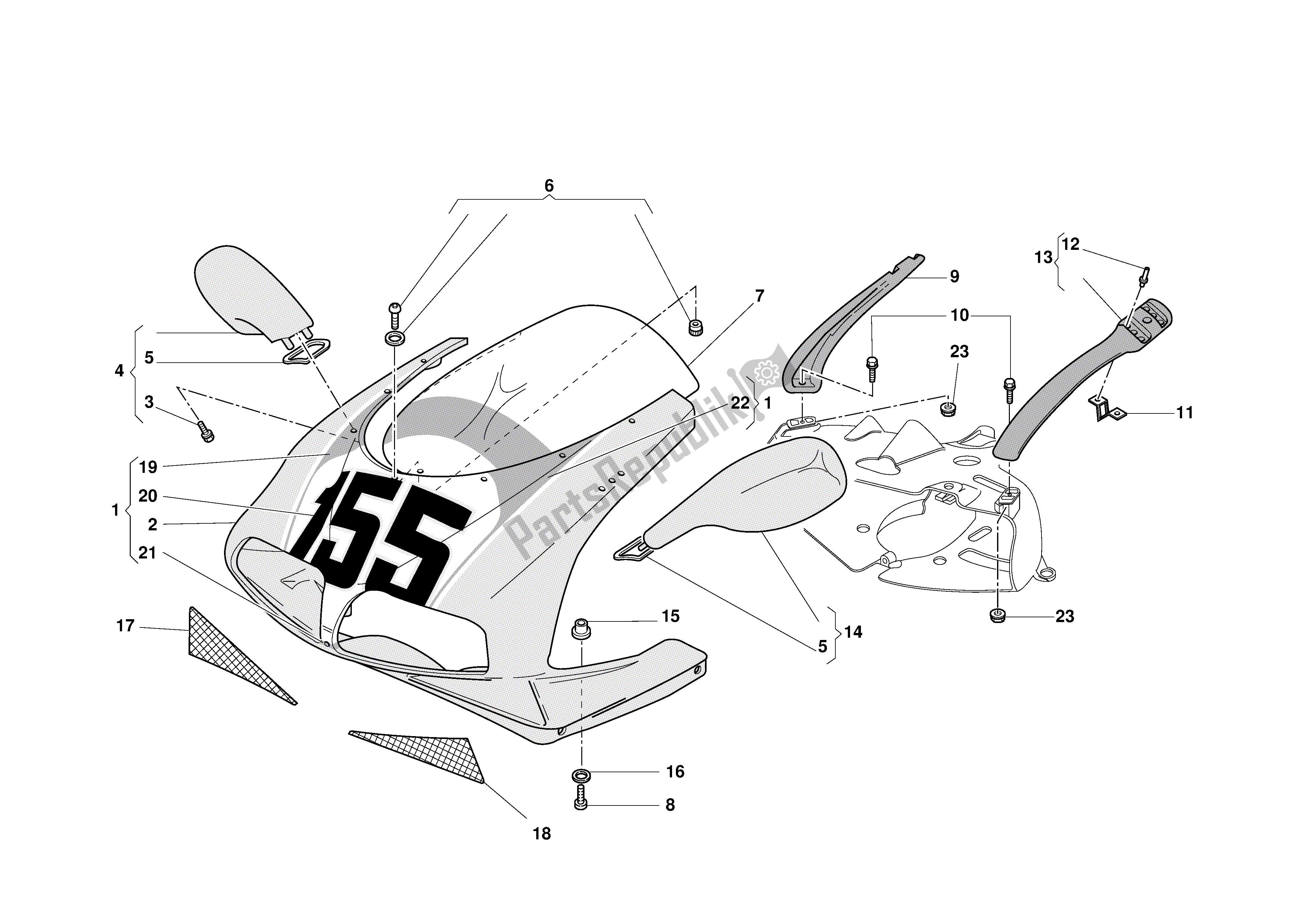 Todas las partes para Carenado De Faros de Ducati 998S Bostrom 2002