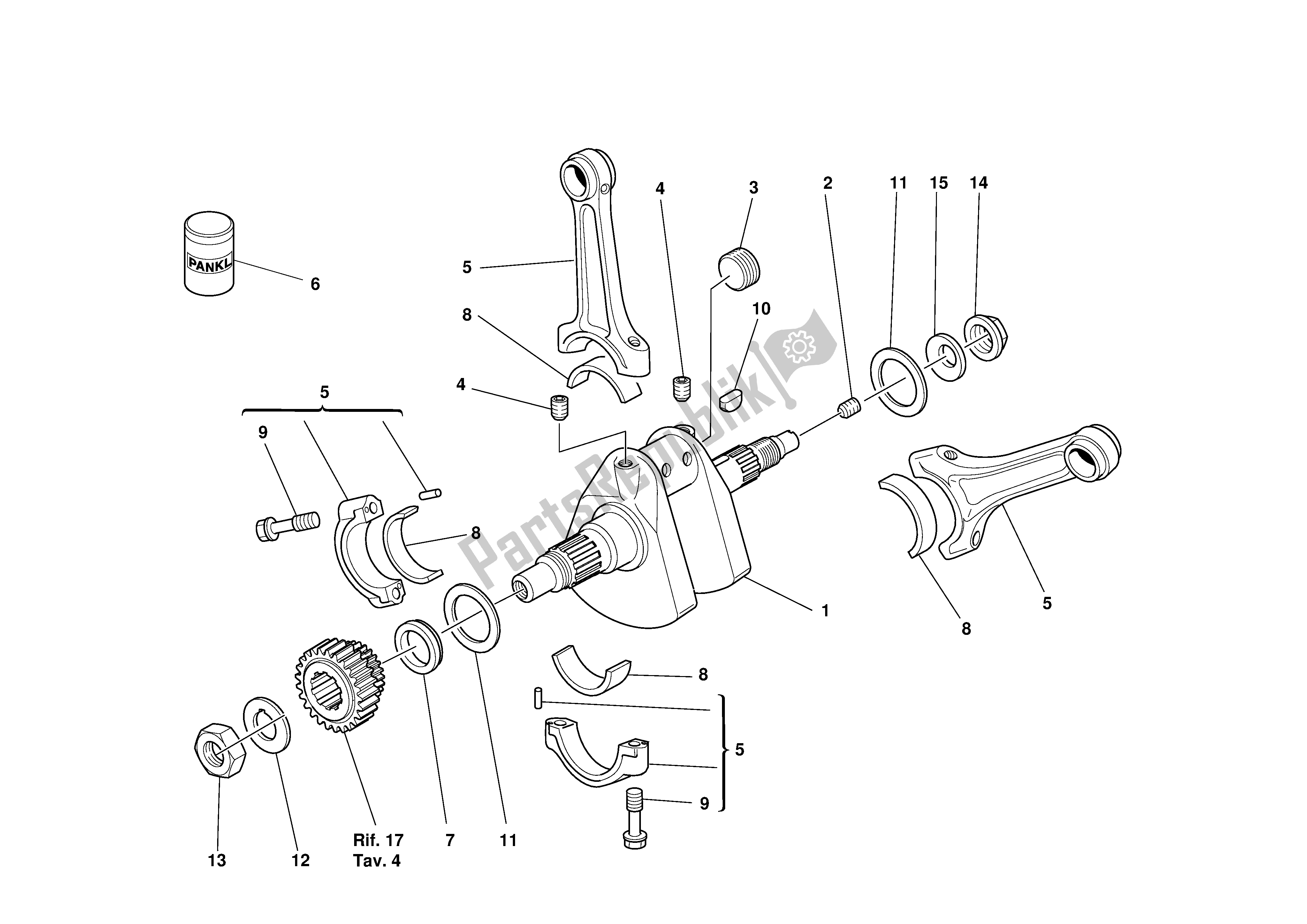 Todas las partes para Cigüeñal de Ducati 998S Bostrom 2002