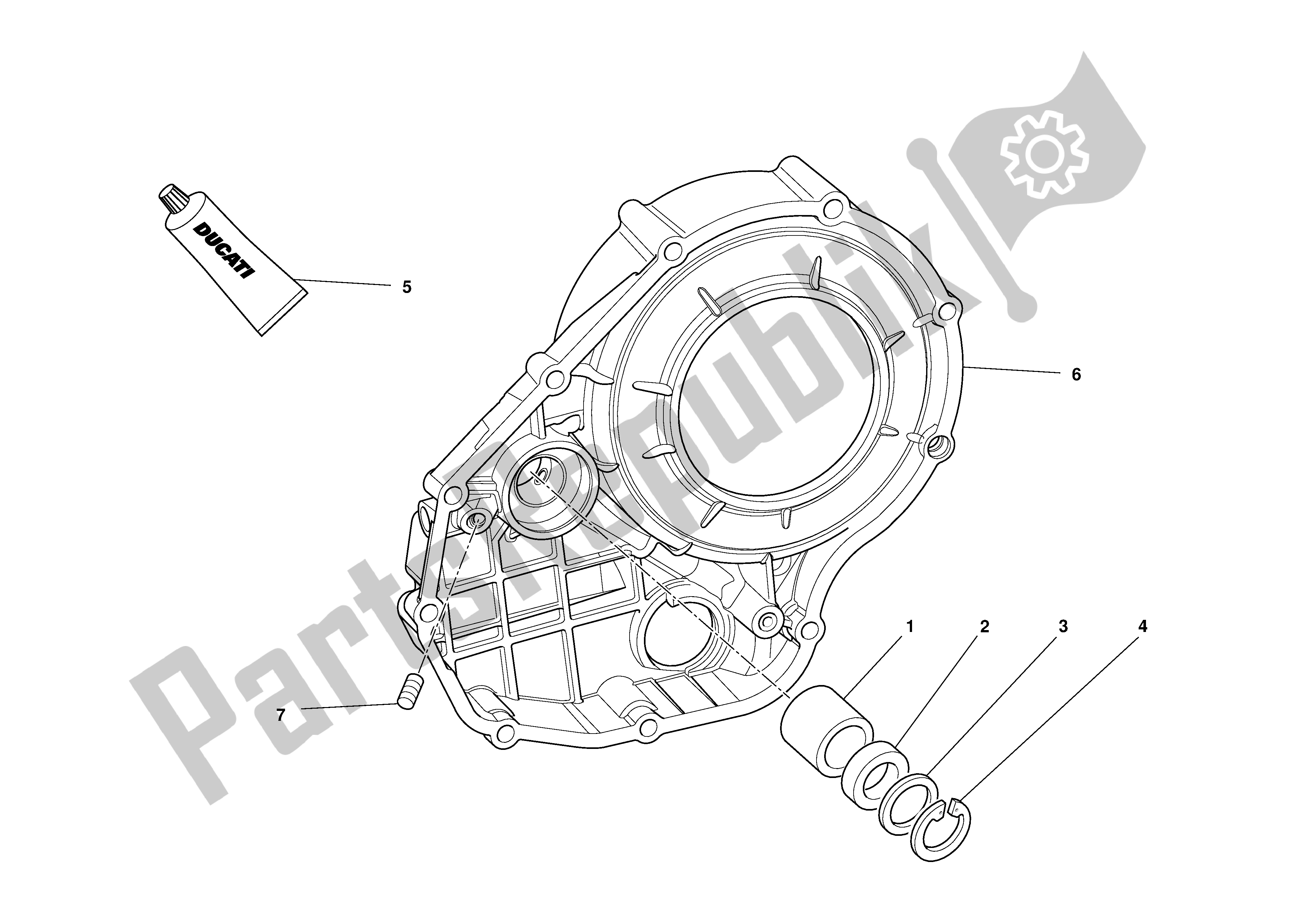 Tutte le parti per il Coperchio Frizione del Ducati 999 2003