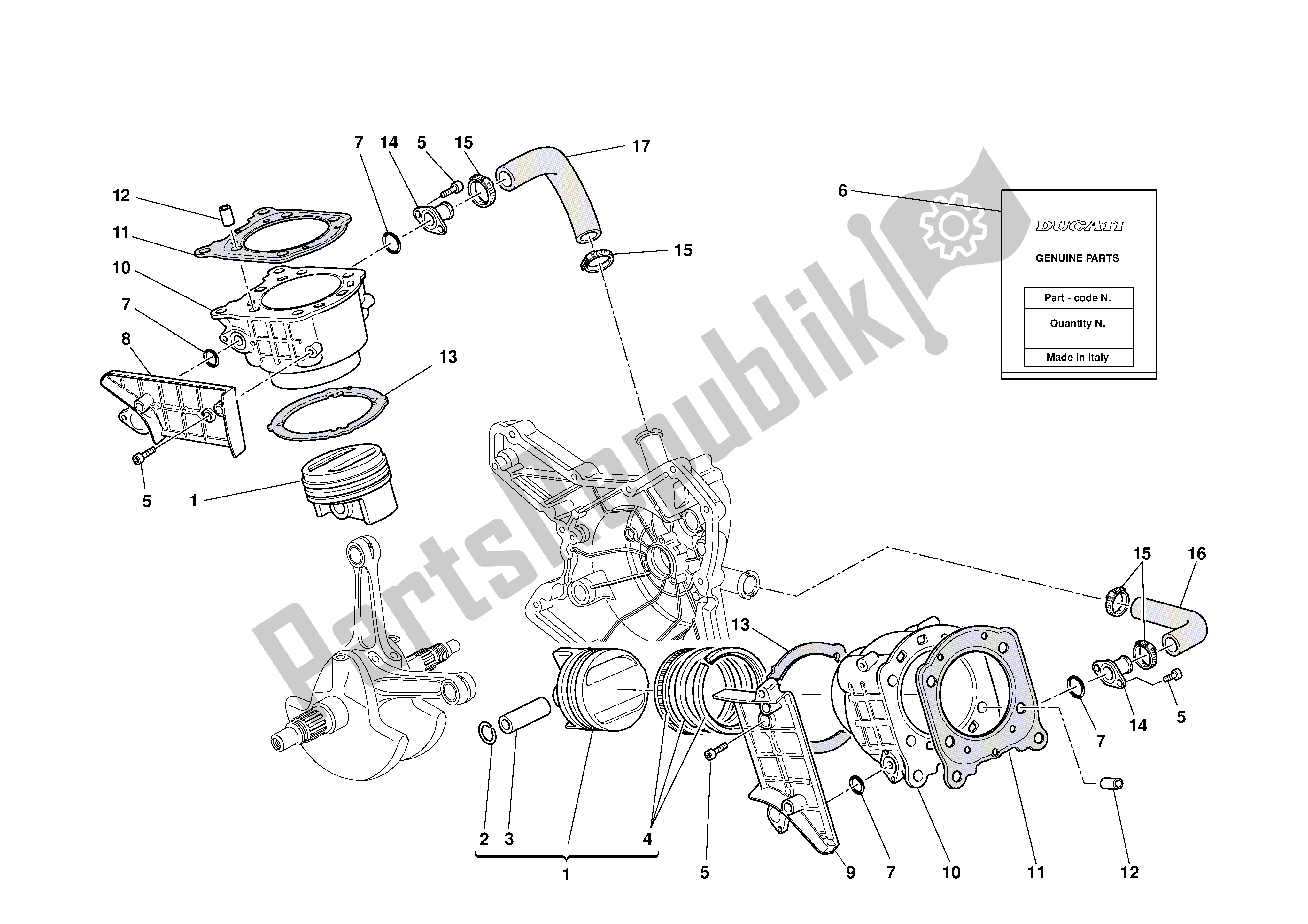 Tutte le parti per il Cilindri - Pistoni del Ducati 999 2003