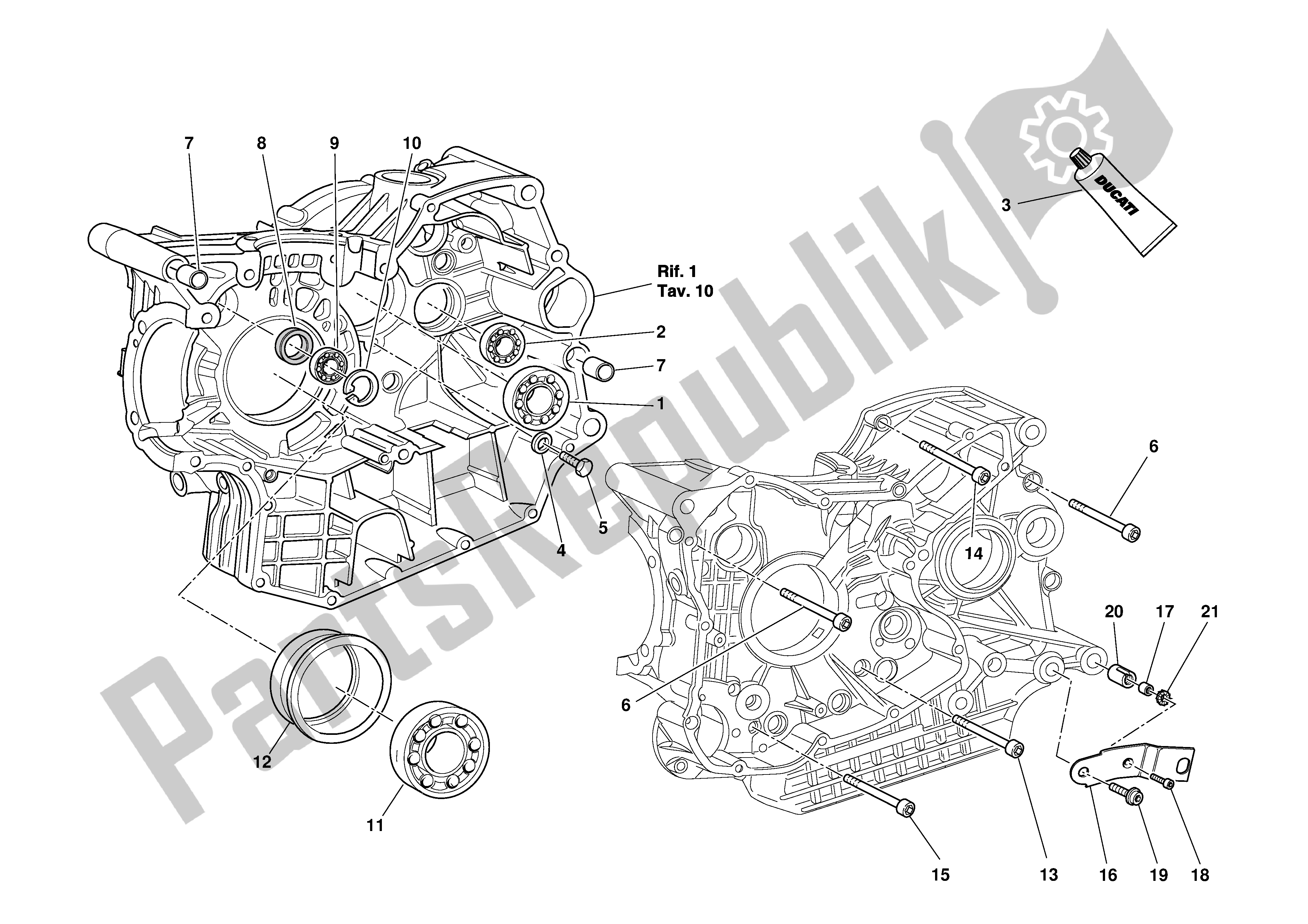 Todas las partes para Medio Cárter de Ducati 999 2003