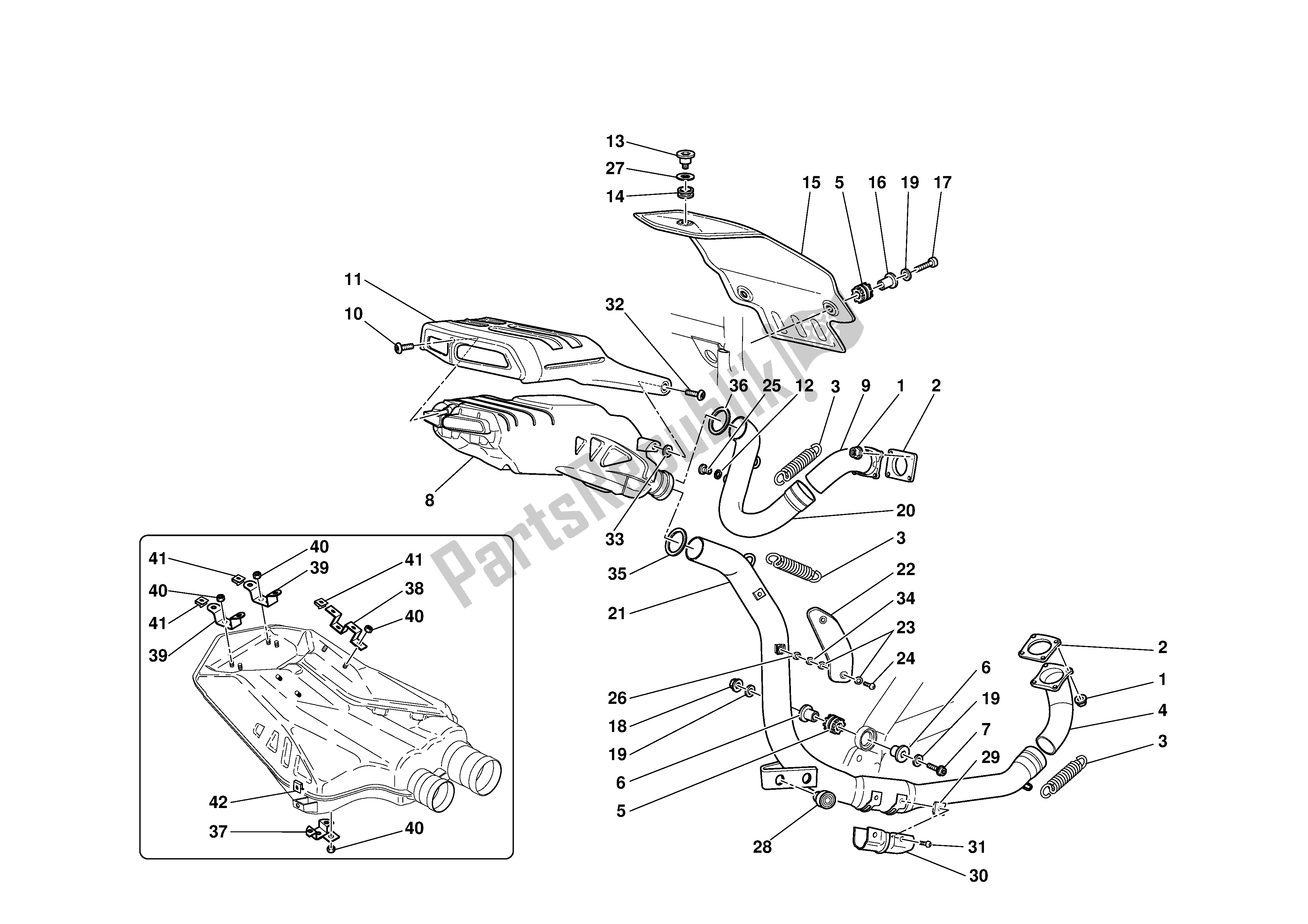 Todas las partes para Sistema De Escape de Ducati 999 2003