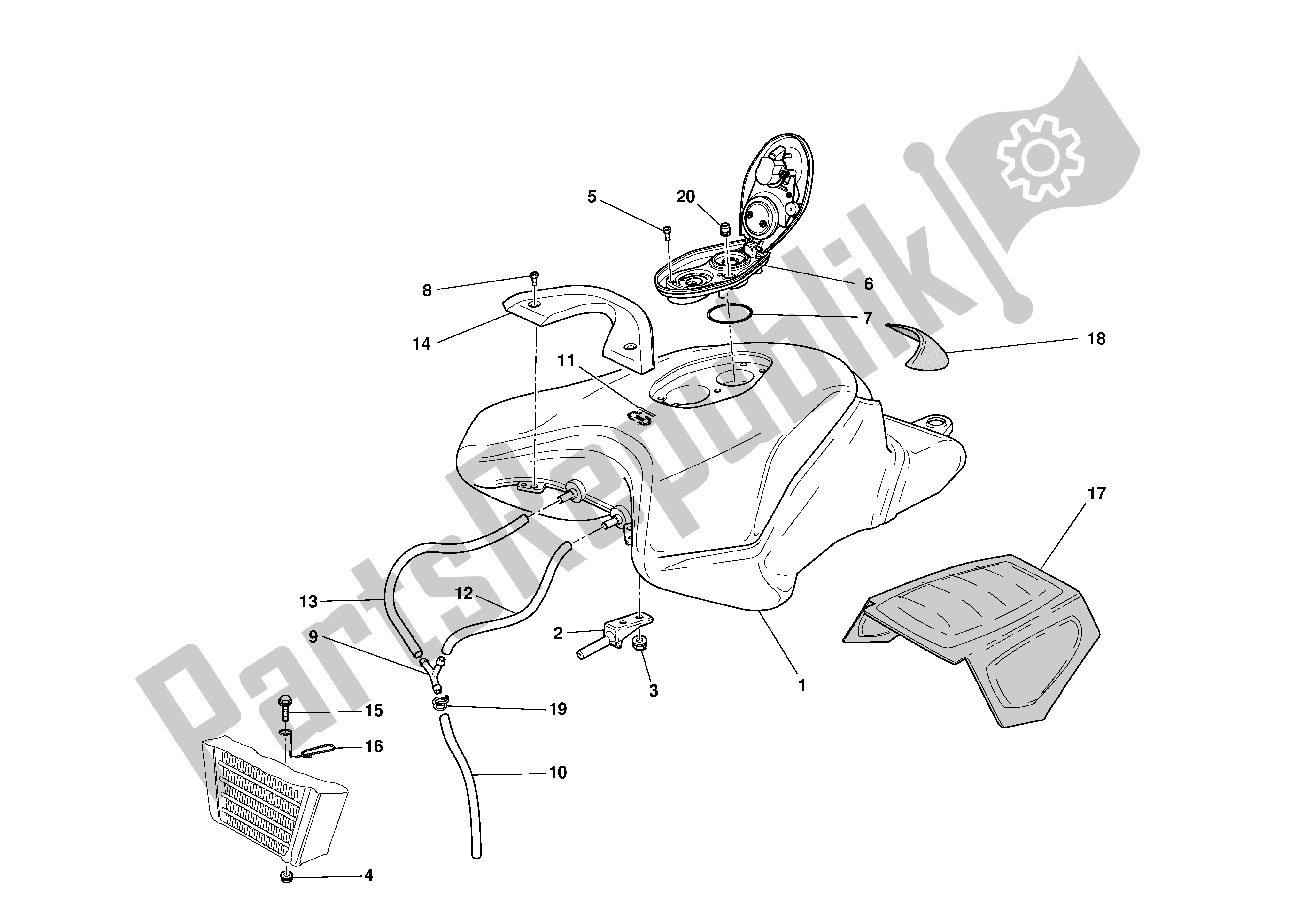 Tutte le parti per il Serbatoio Di Carburante del Ducati 999 R 2003