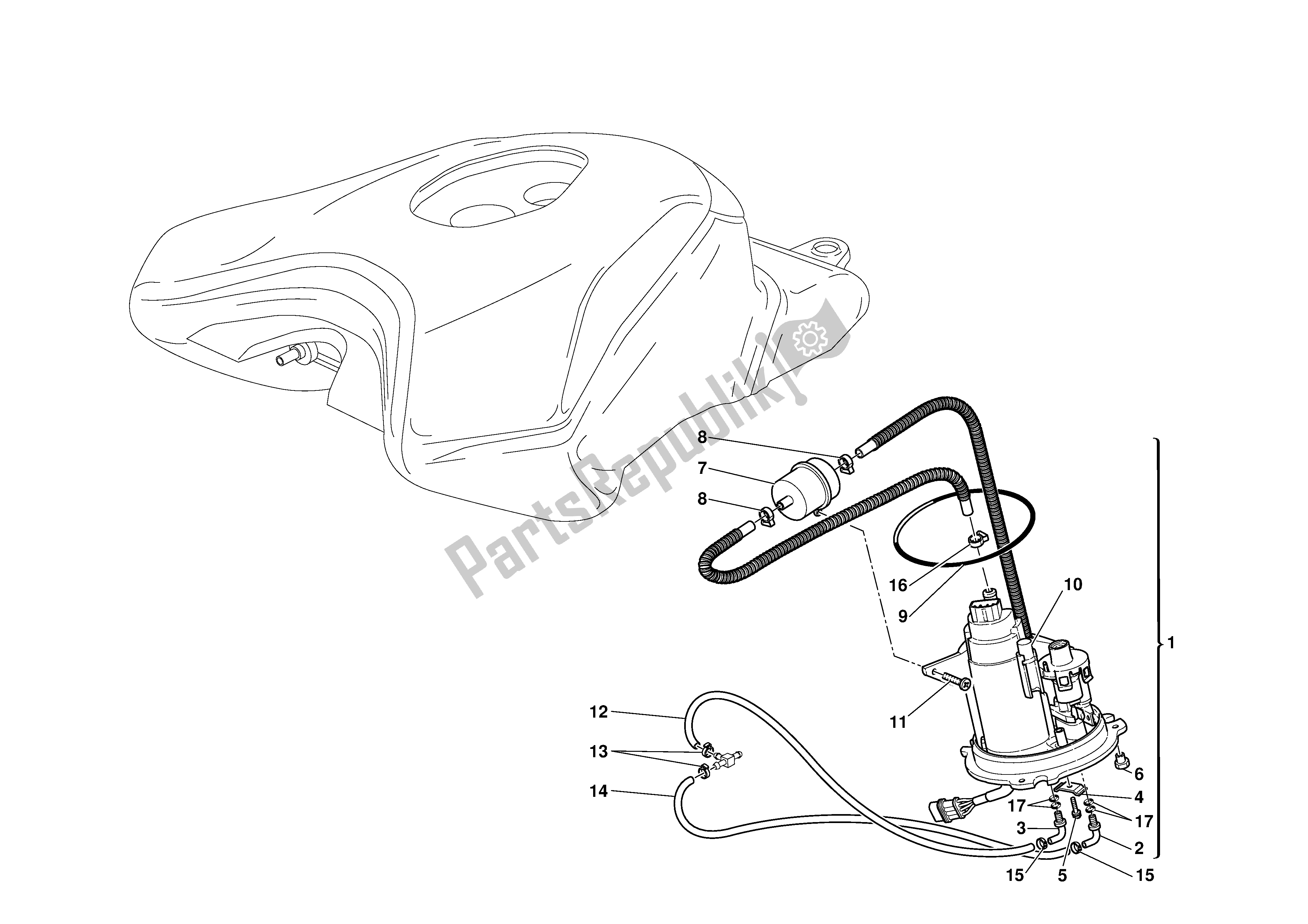 Tutte le parti per il Sistema Di Alimentazione Carburante del Ducati 999 R 2003