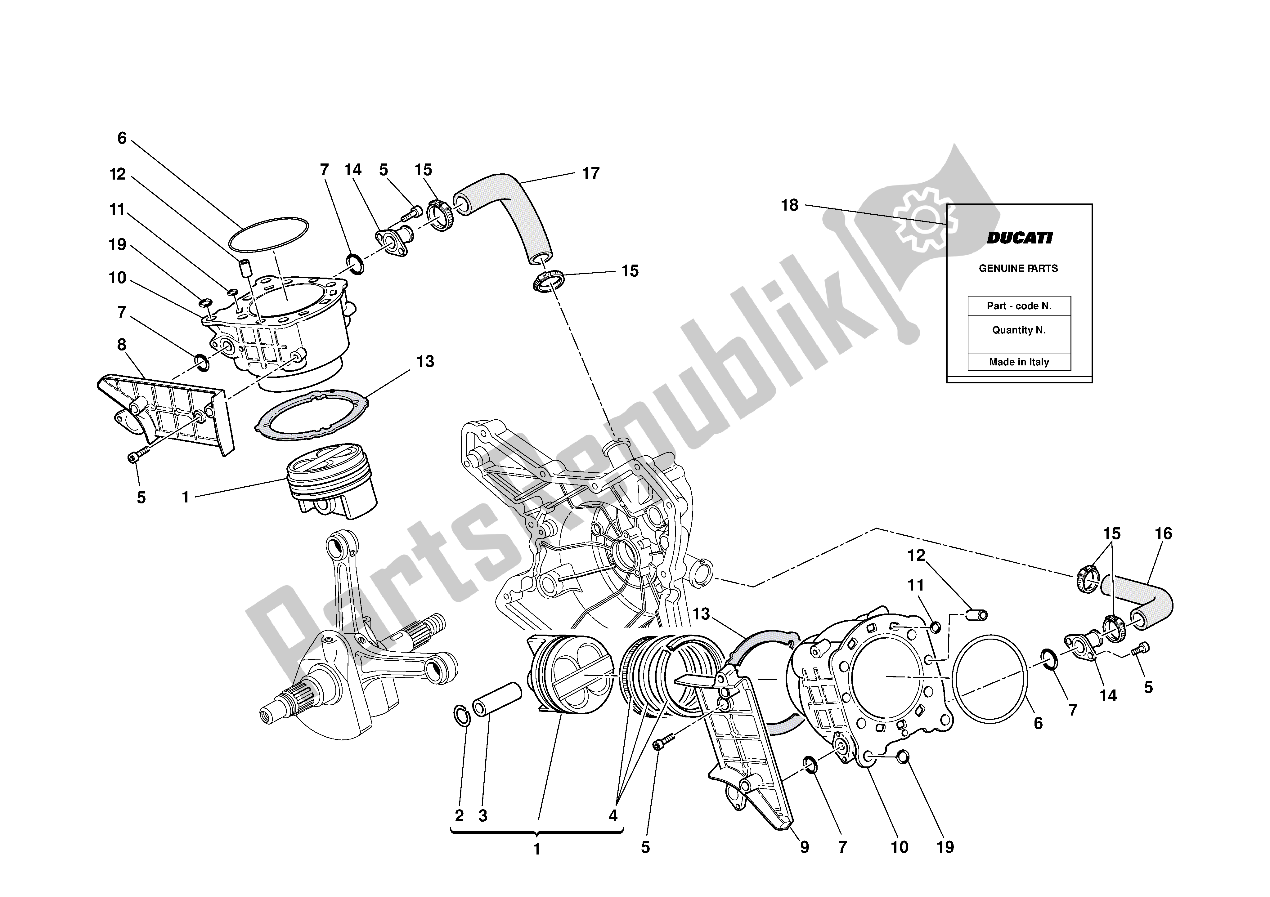 Tutte le parti per il Cilindri - Pistoni del Ducati 999 R 2003