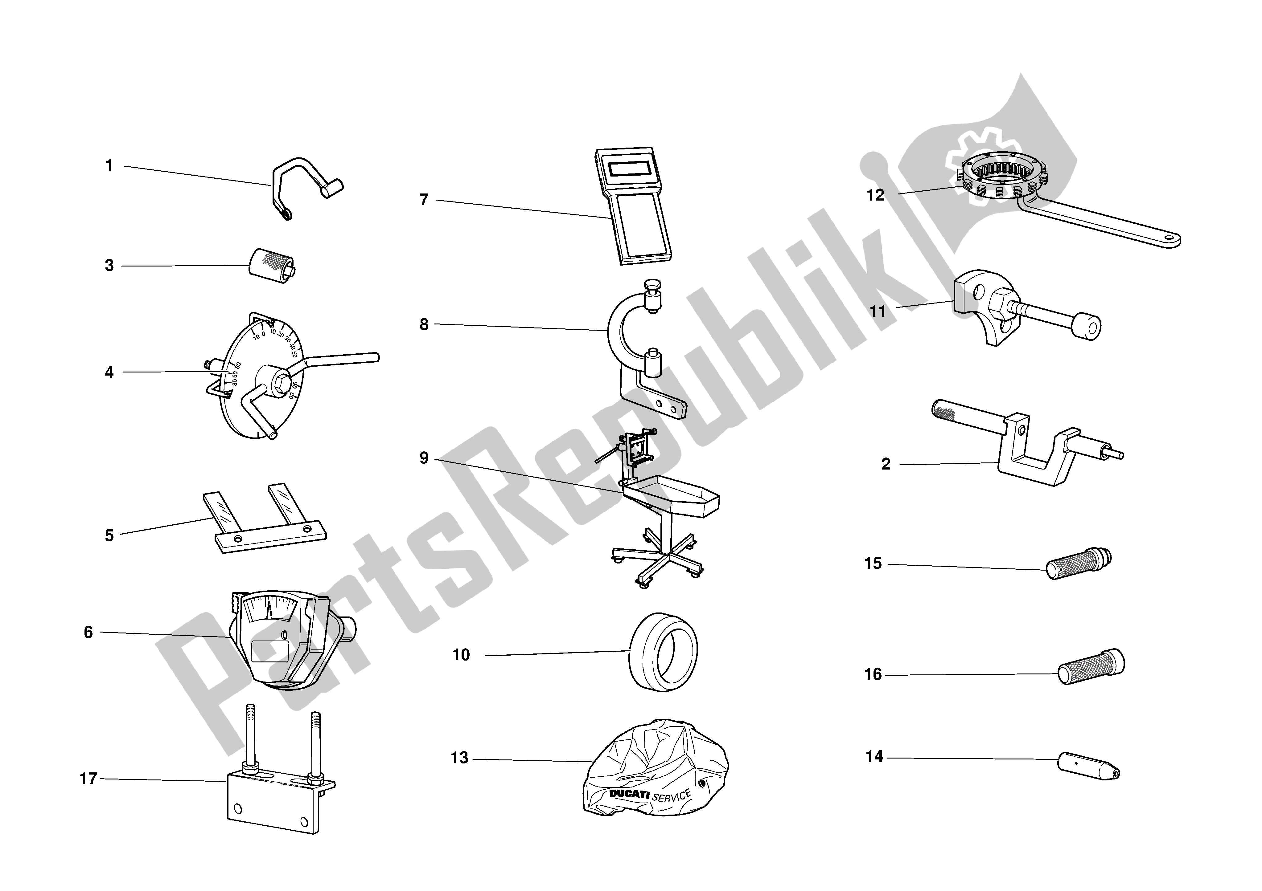 Todas las partes para Taller Herramientas Especiales de Ducati 999 R 2003