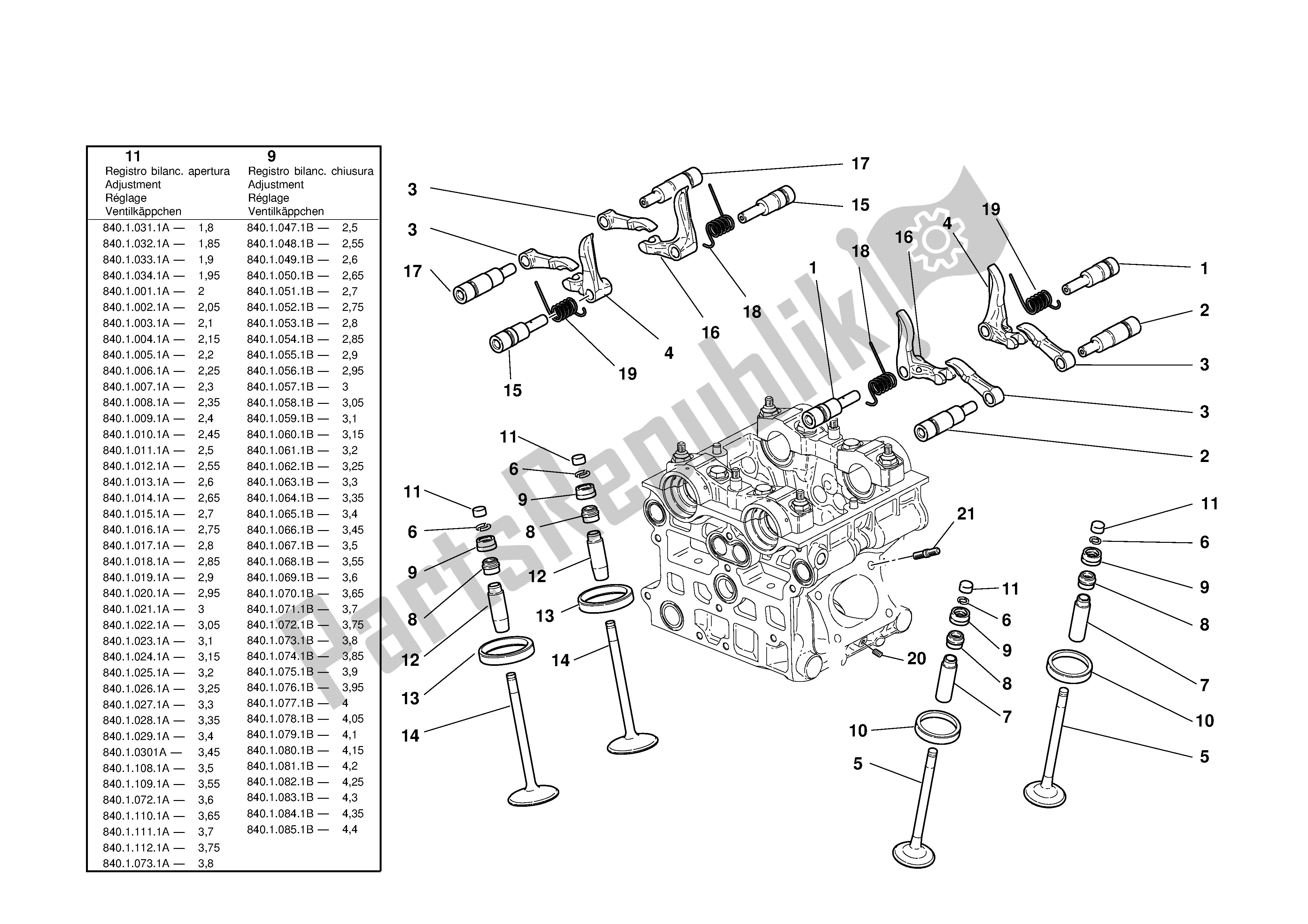 Tutte le parti per il Testa: Tempismo del Ducati 999 R 2003