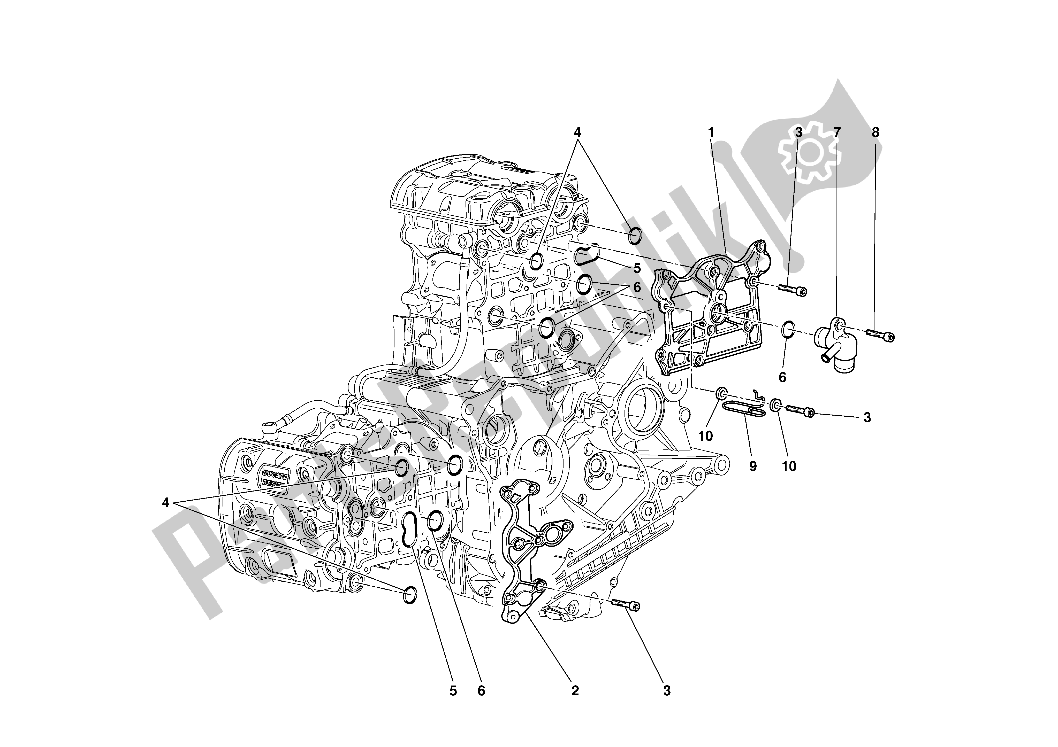 Tutte le parti per il Copricapo del Ducati 999 R 2003