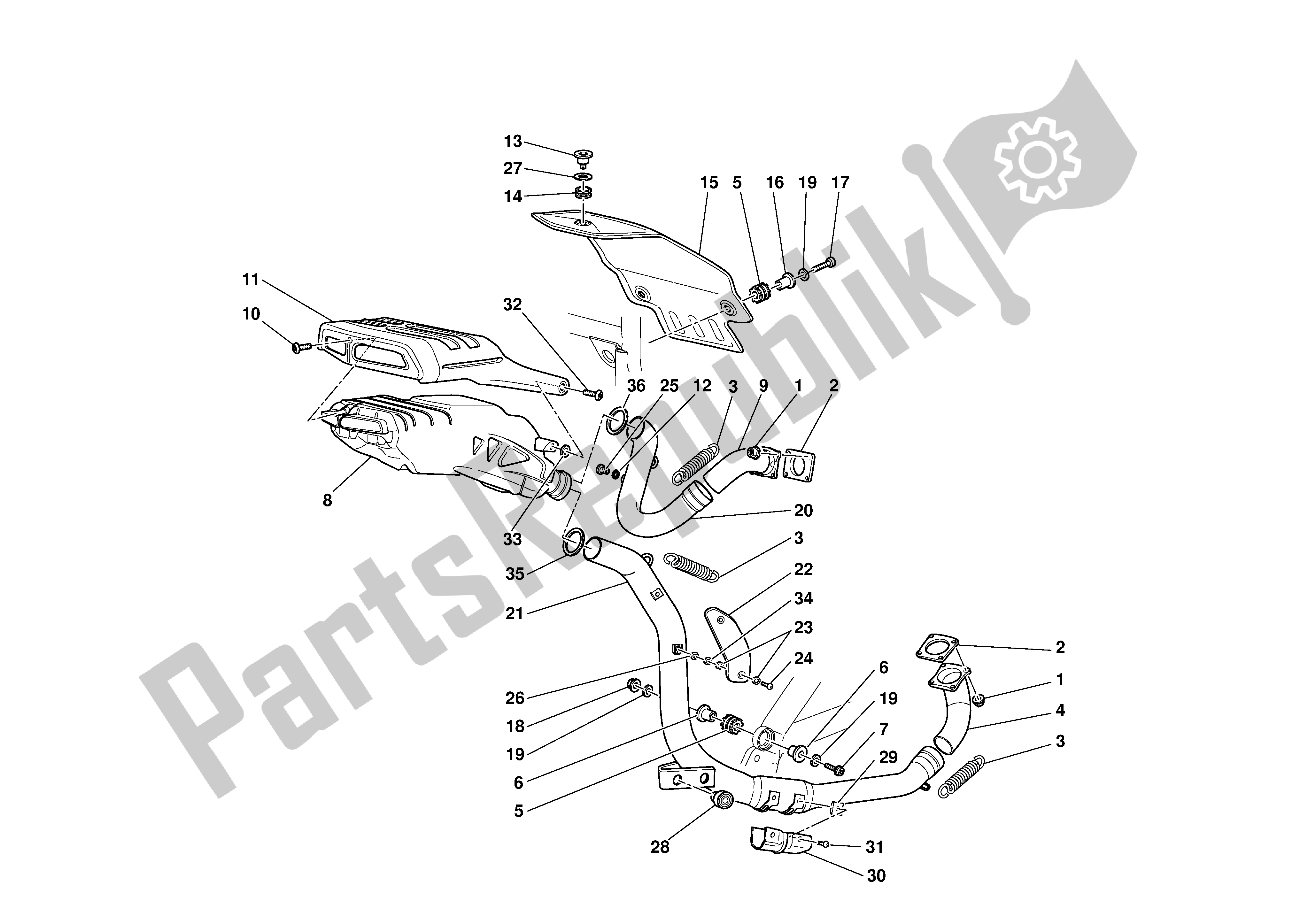 Tutte le parti per il Impianto Di Scarico del Ducati 999 R 2003