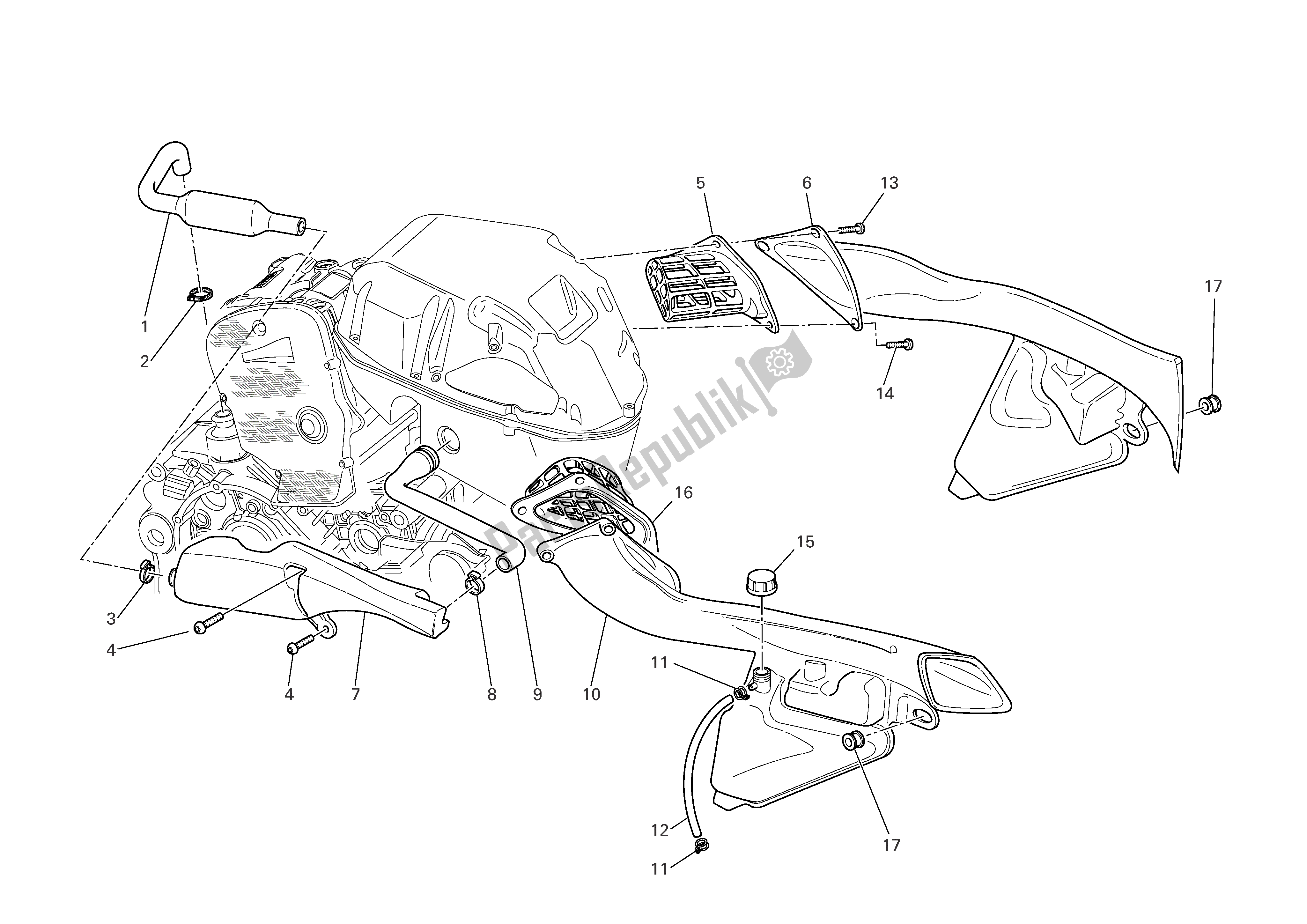 Tutte le parti per il Presa D'aria - Sfiato Olio del Ducati 999 R Xerox 2006
