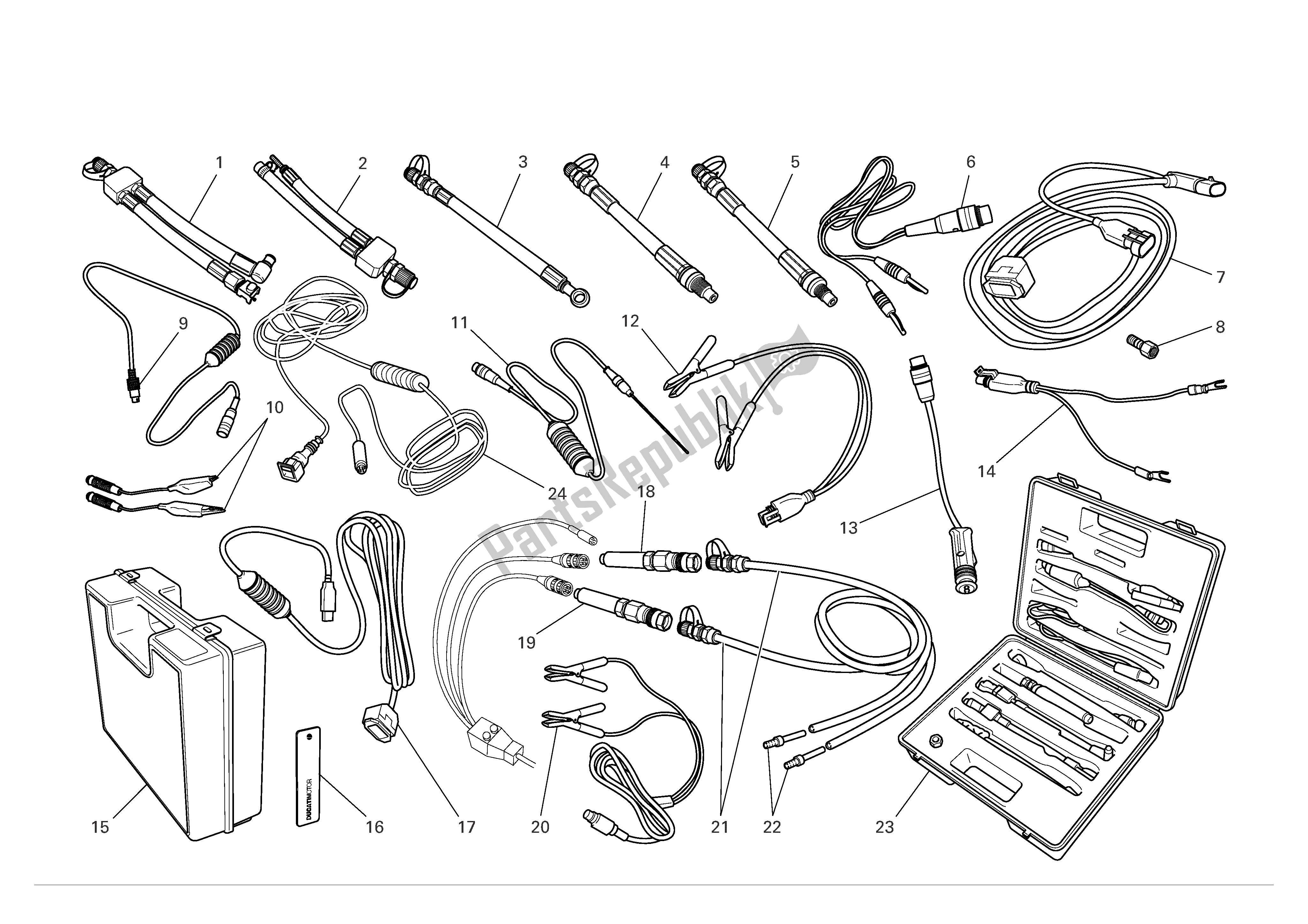 Alle onderdelen voor de Werkplaats Service Tools van de Ducati 999 R Xerox 2006