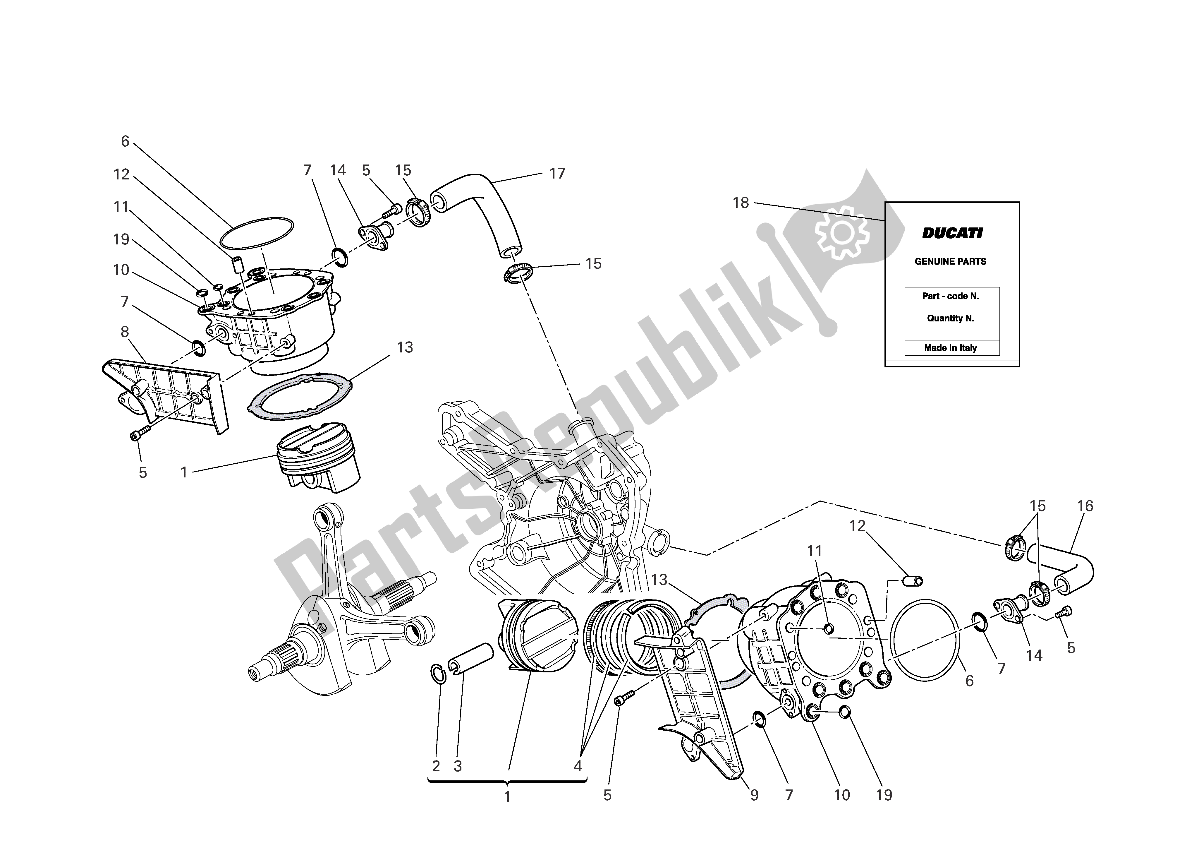 Tutte le parti per il Cilindri - Pistoni del Ducati 999 R Xerox 2006