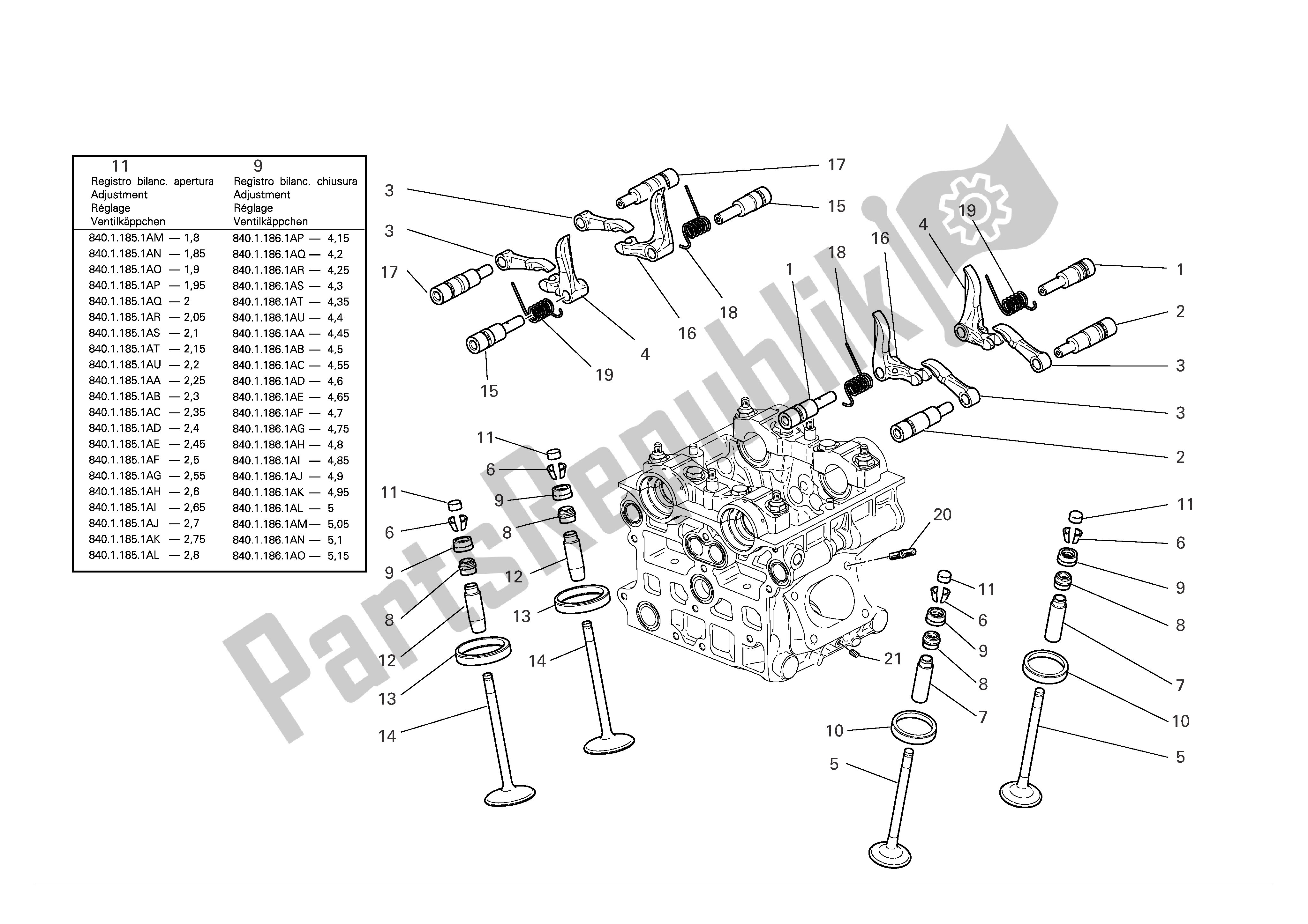 Tutte le parti per il Testata: Timingsystem del Ducati 999 R Xerox 2006