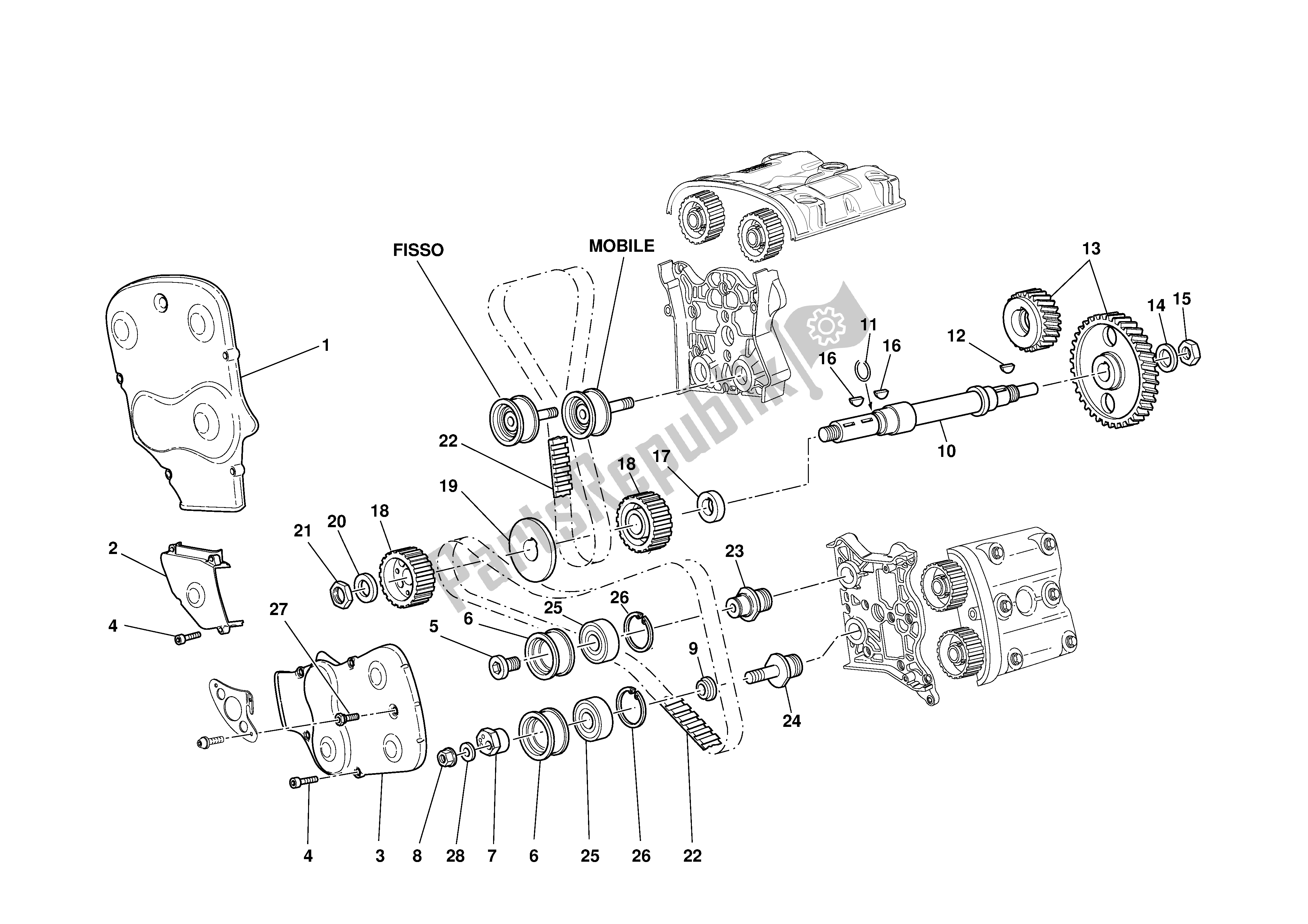 Todas las partes para Sincronización de Ducati 999S 2003