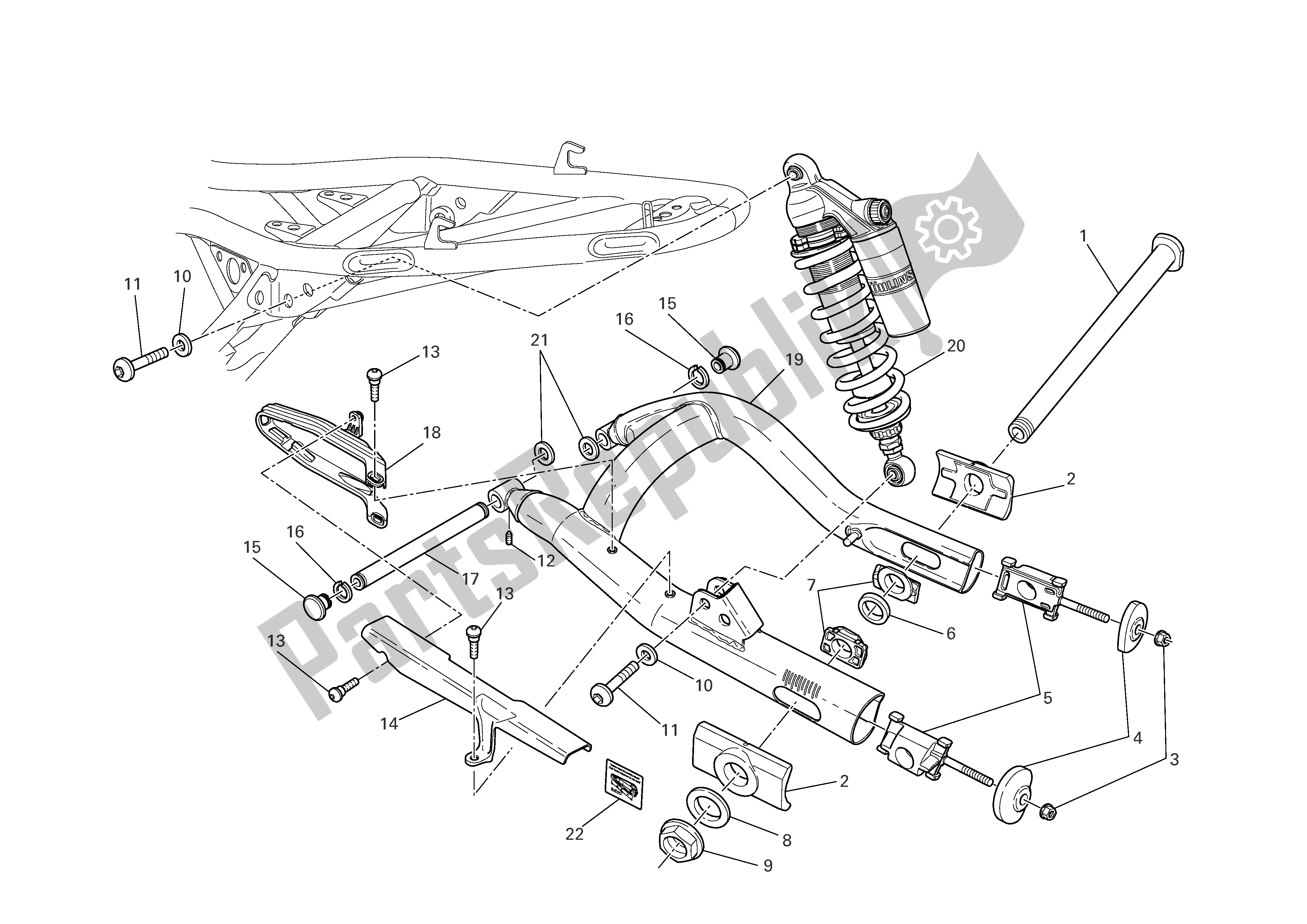 Todas las partes para Basculante Y Cadena De Transmisión de Ducati Sportclassic Paul Smart 1000 2006