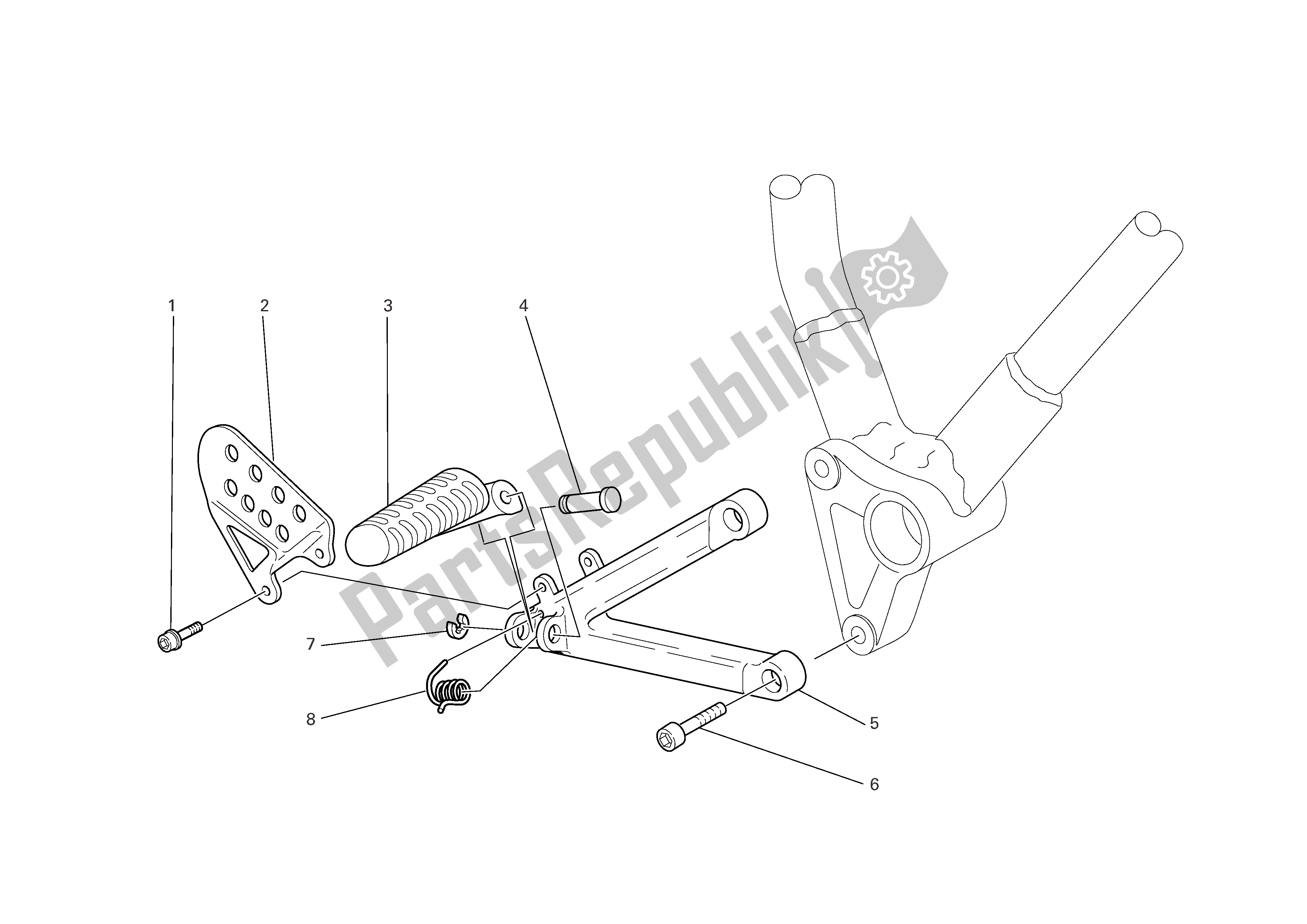 Todas las partes para Rh. Reposapiés de Ducati Sportclassic Paul Smart 1000 2006