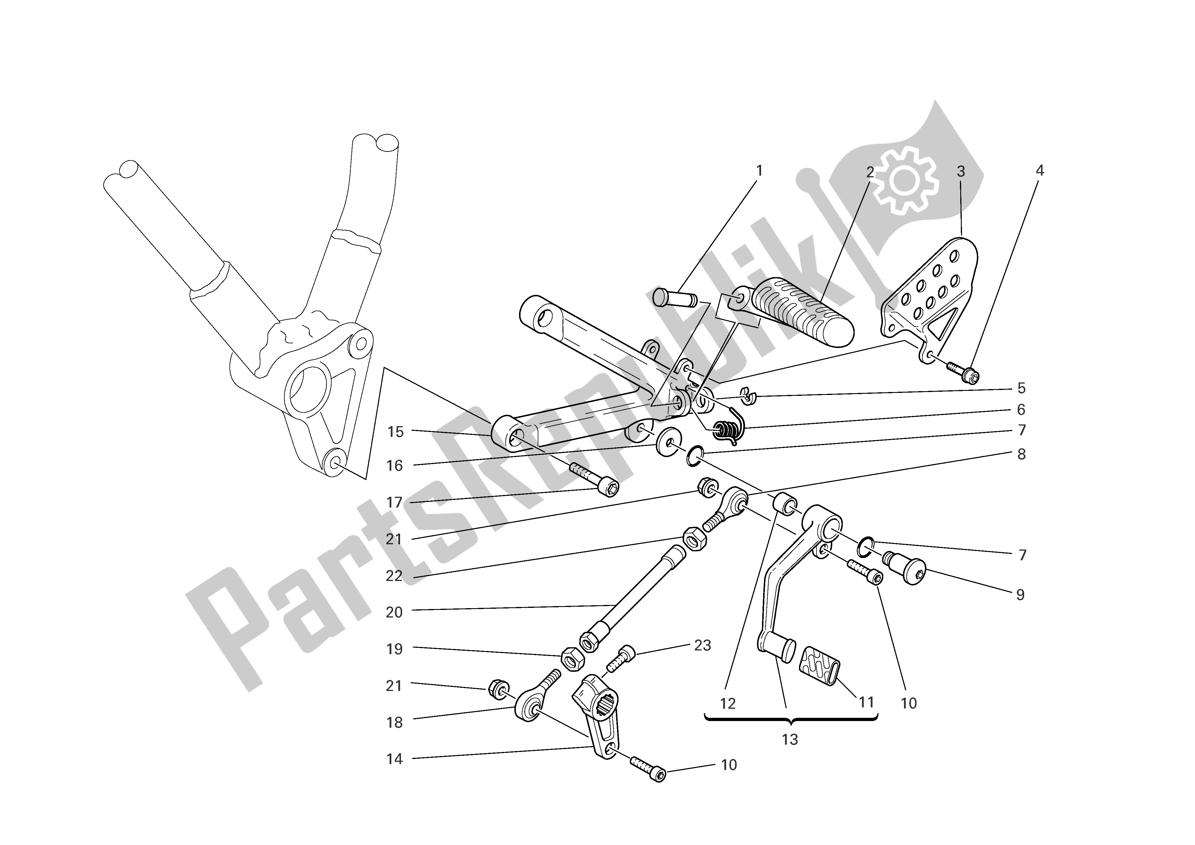 Todas las partes para L. H. Reposapiés de Ducati Sportclassic Paul Smart 1000 2006