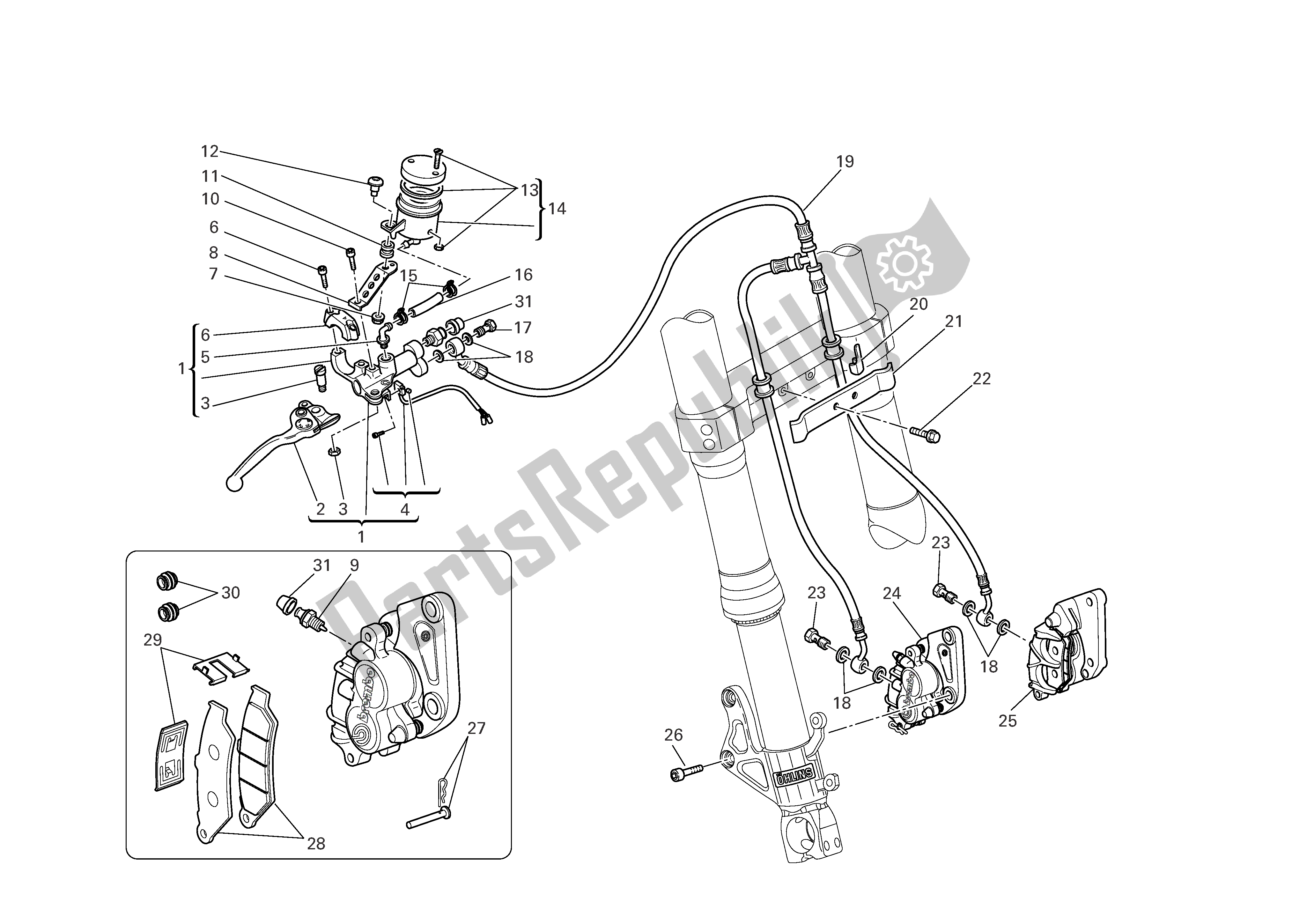 Todas las partes para Freno Hidráulico Delantero de Ducati Sportclassic Paul Smart 1000 2006