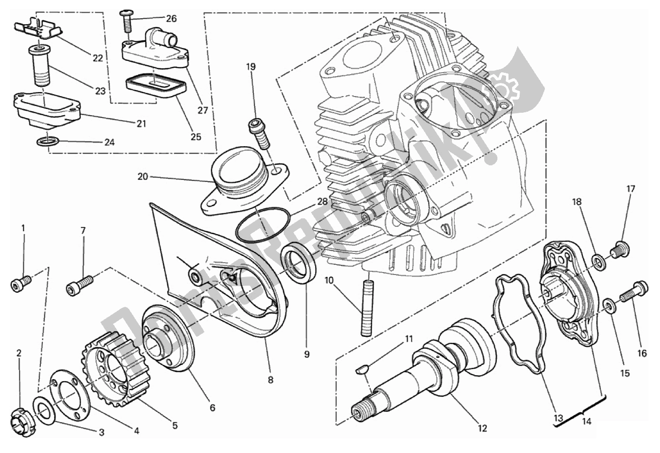 Todas las partes para Testa Orizzontale - Distribuzione de Ducati Scrambler 800 2017