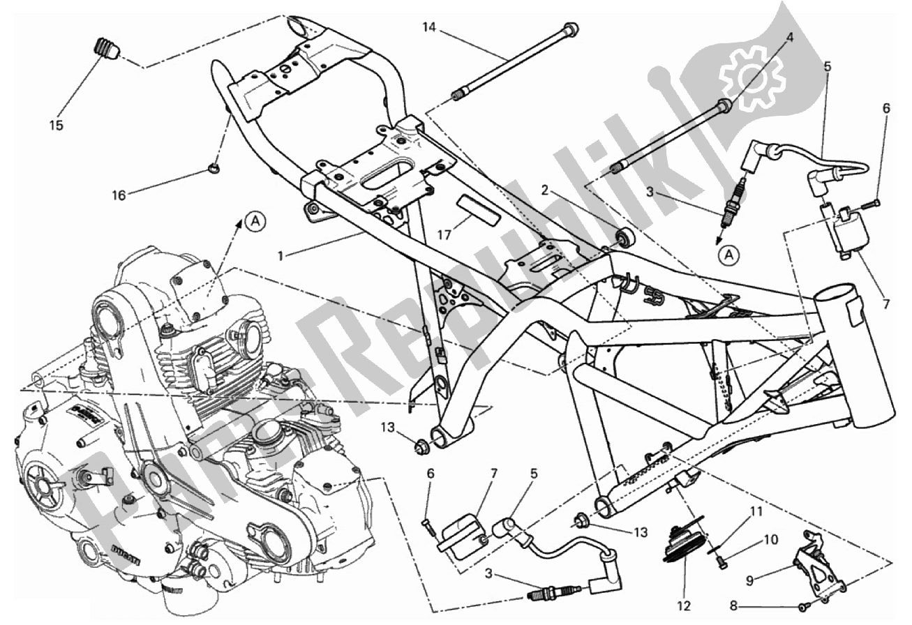 Todas las partes para Marco de Ducati Scrambler 800 2017