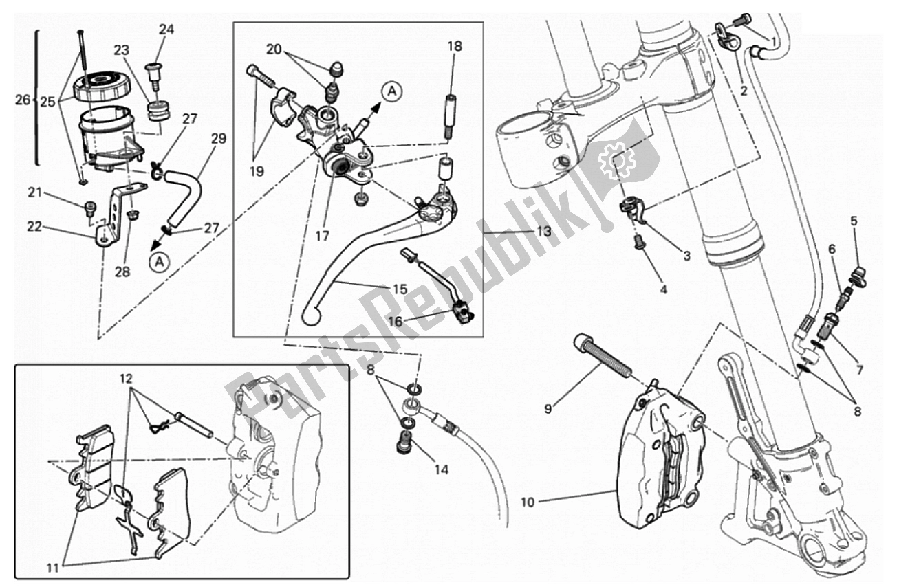 Todas las partes para Sistema De Freno Delantero de Ducati Scrambler 800 2017