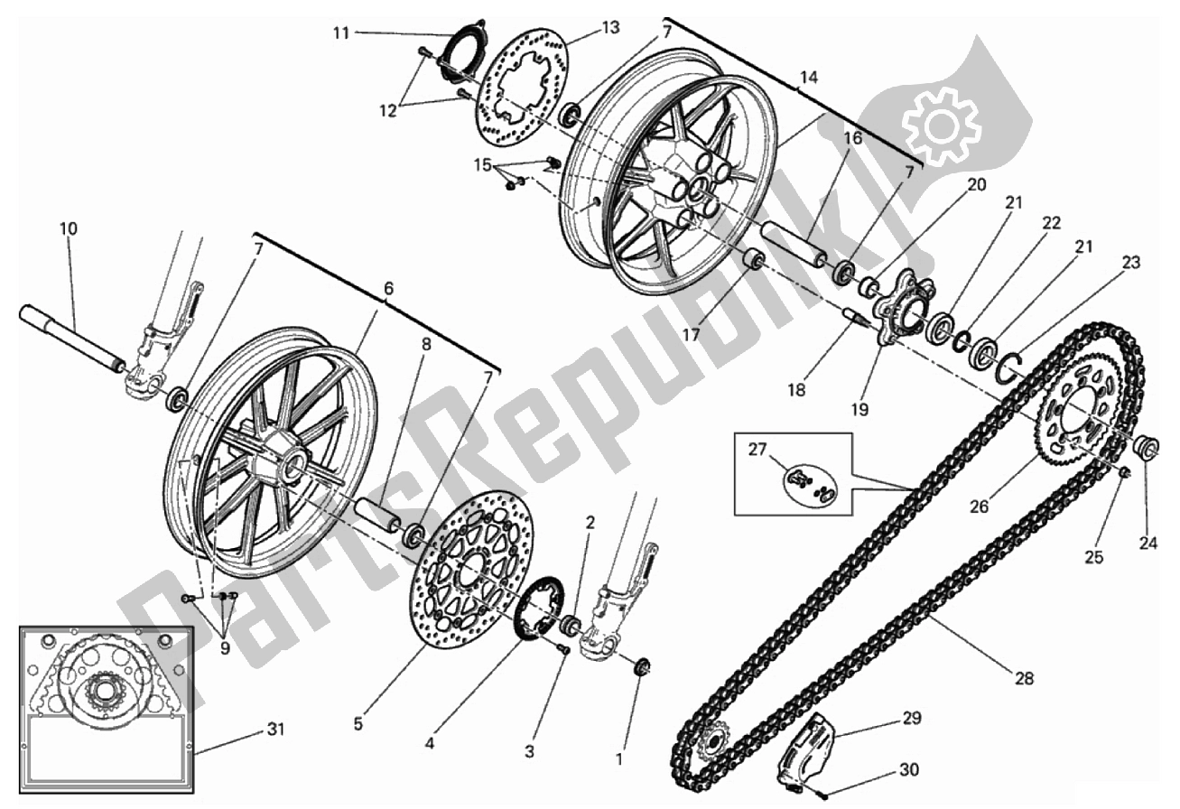 Todas las partes para Ruota Anteriore E Posteriore de Ducati Scrambler 800 2017