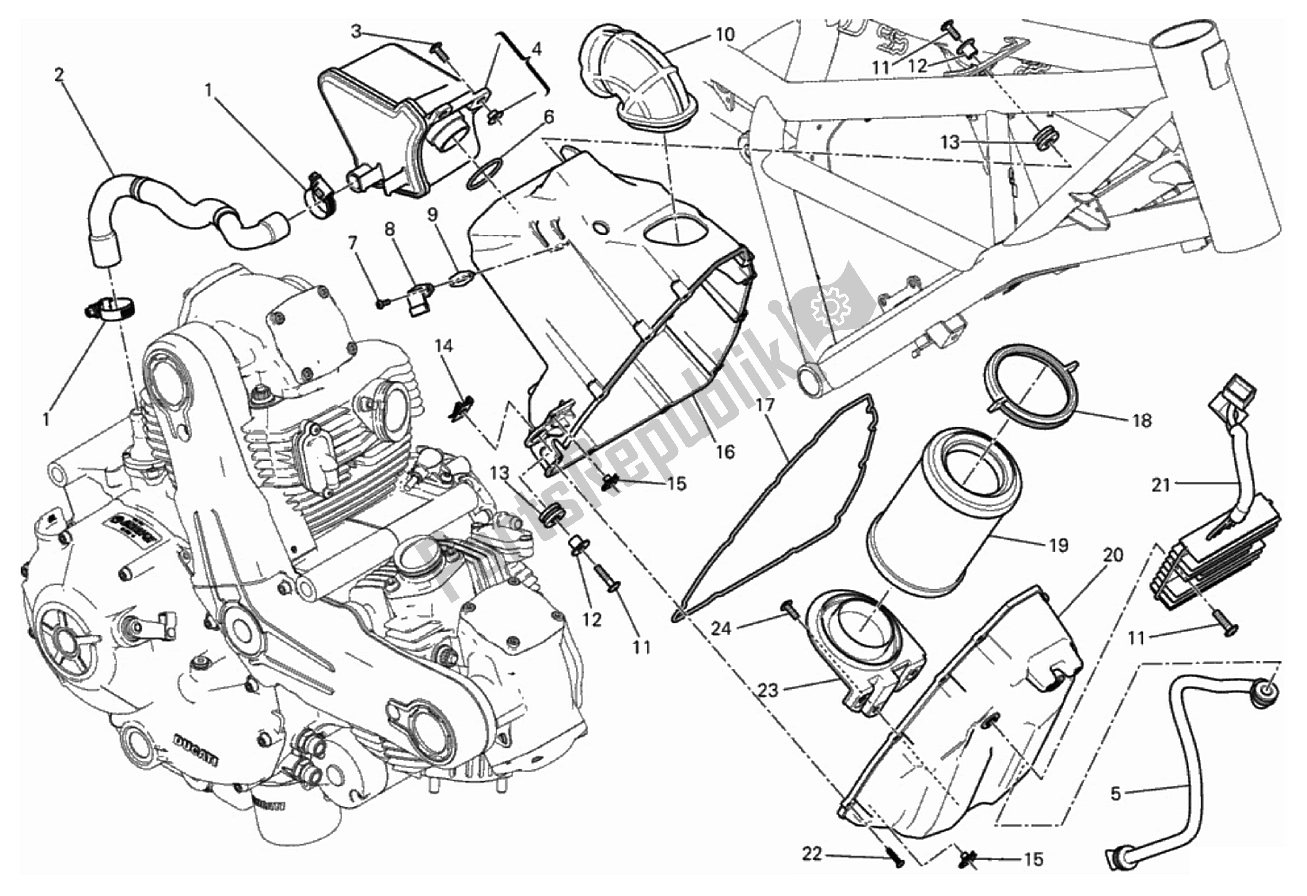Todas las partes para Toma De Aire - Respiradero De Aceite de Ducati Scrambler 800 2017