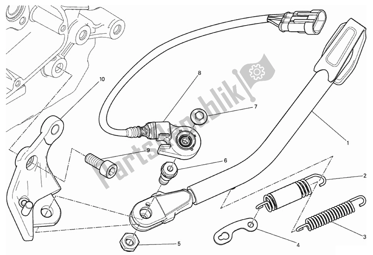 Alle onderdelen voor de Zij Stand van de Ducati Scrambler 800 2017