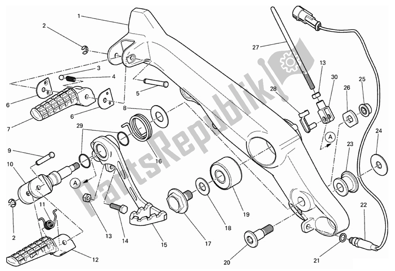 Todas las partes para Reposapiés, Derecha de Ducati Scrambler 800 2017