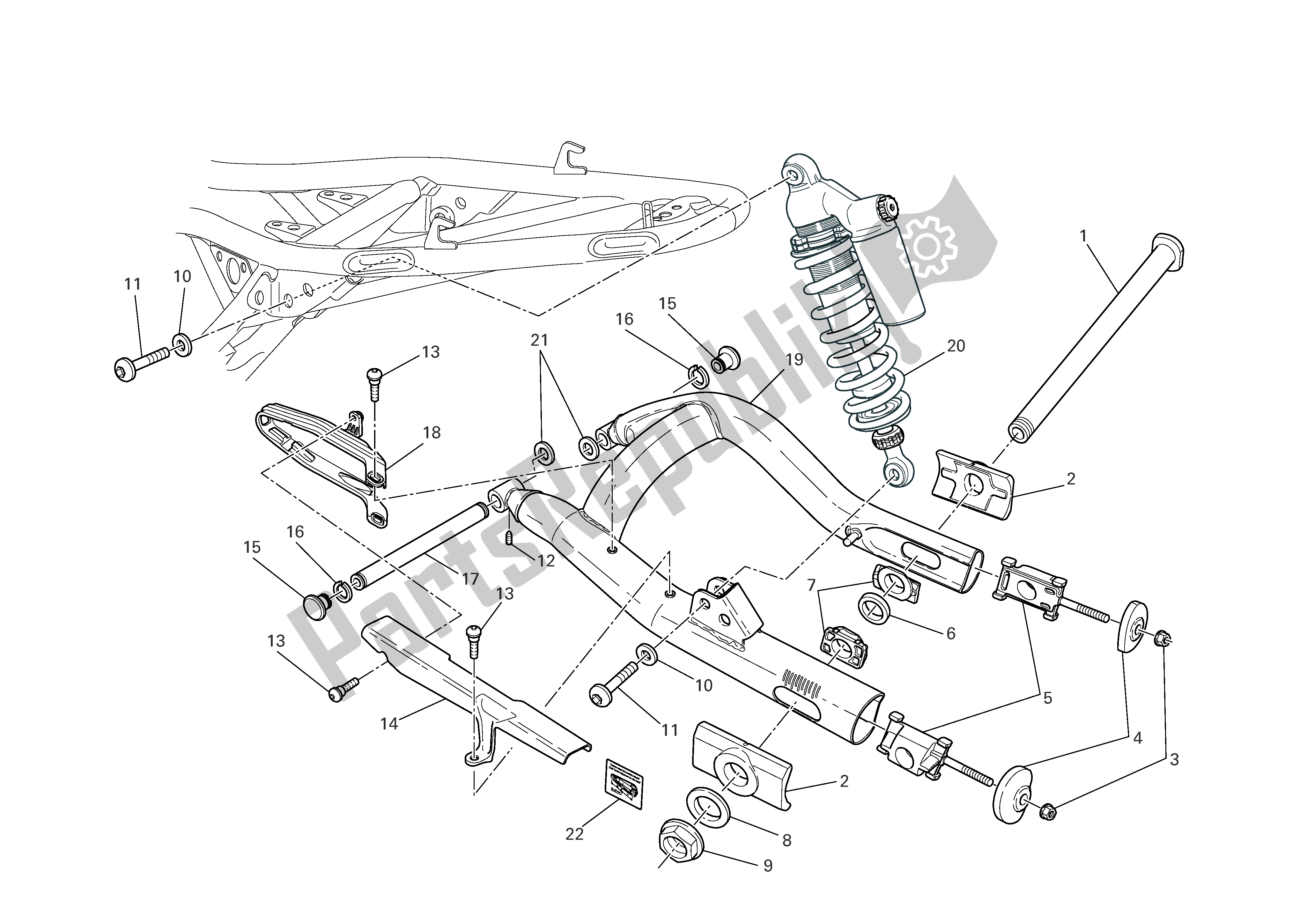 Todas las partes para Basculante Y Cadena De Transmisión de Ducati Sportclassic Sport 1000 2006