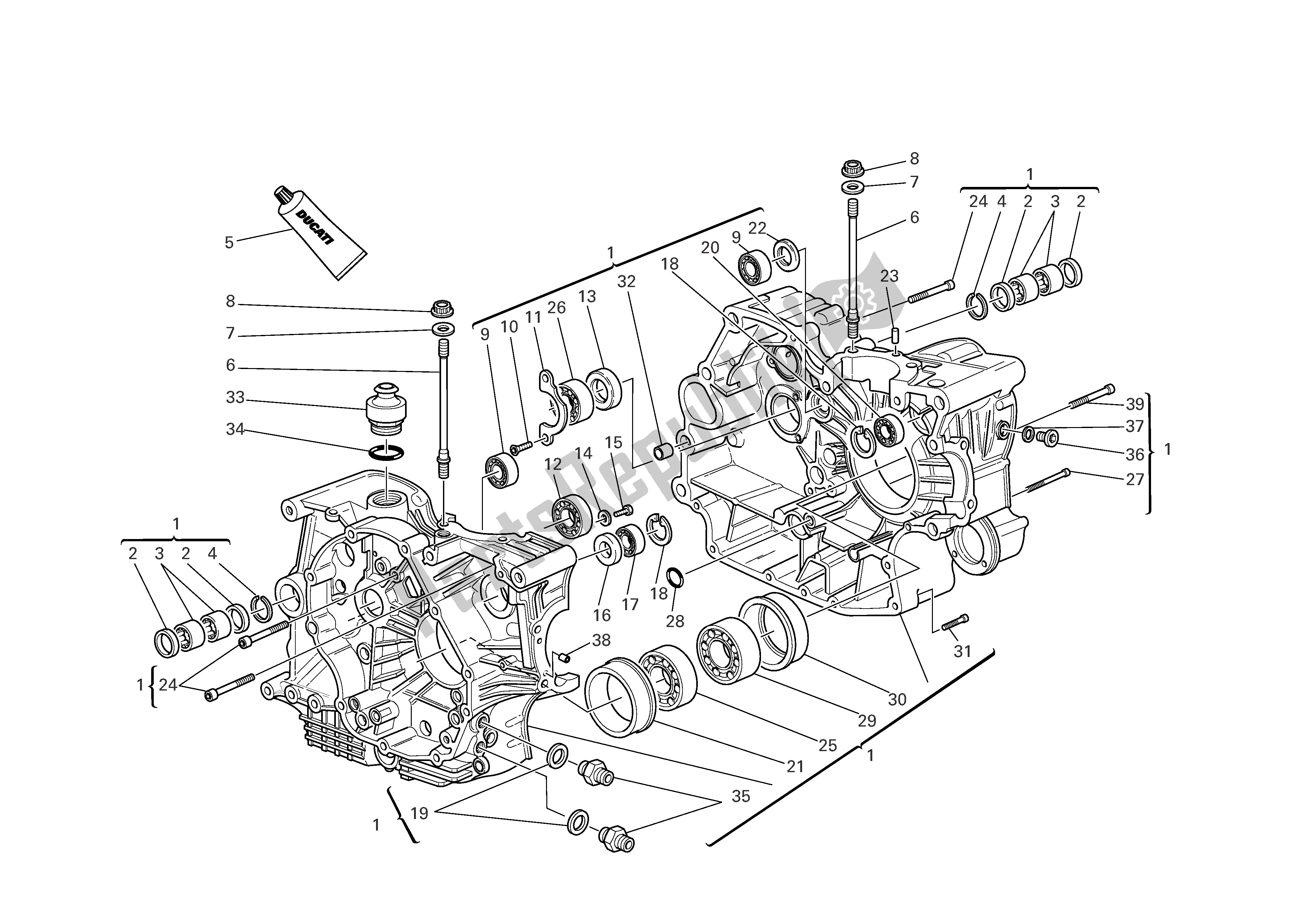 Todas las partes para Mitades Del Cárter de Ducati Sportclassic Sport 1000 2006