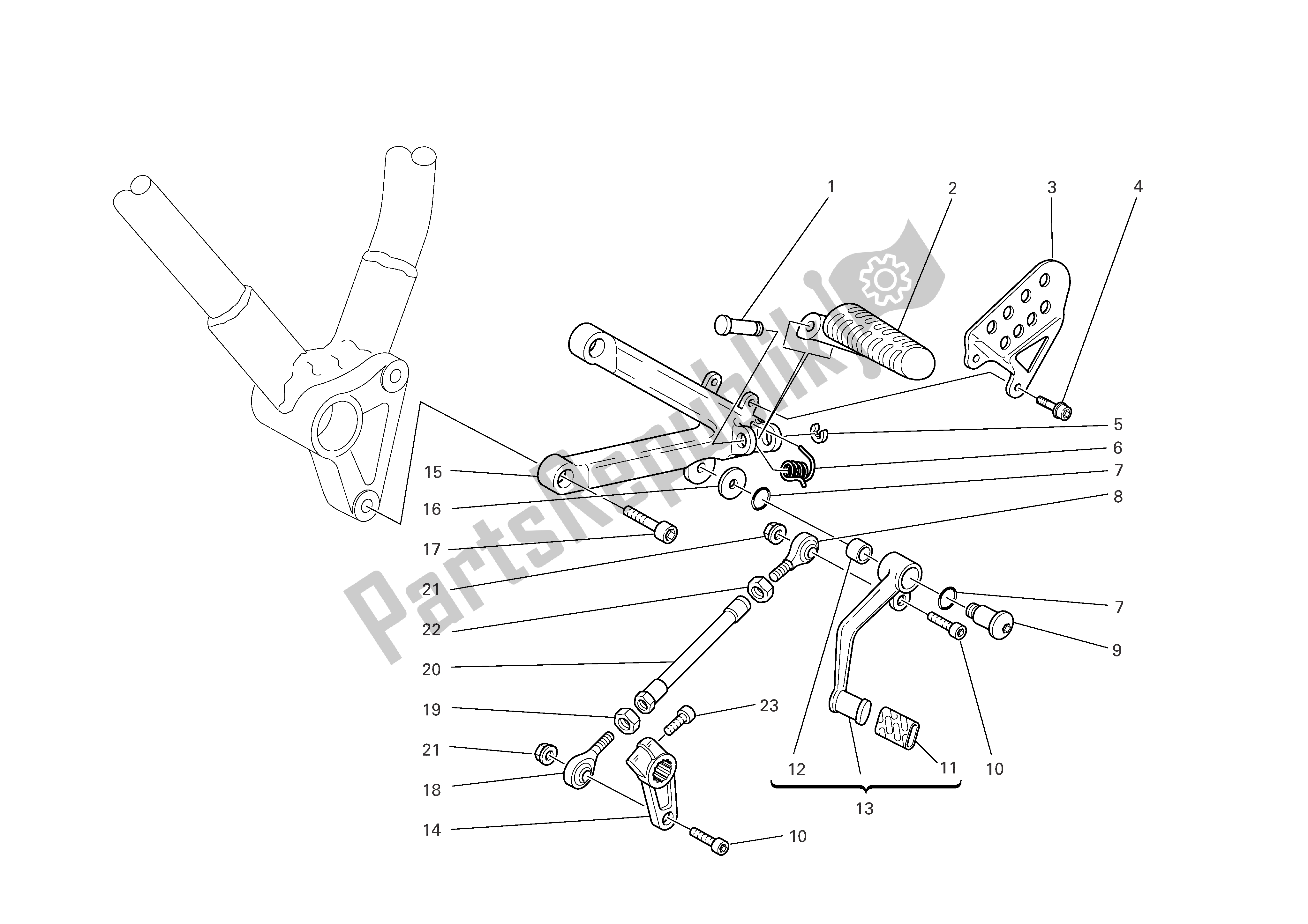 Toutes les pièces pour le L. H. Repose-pieds du Ducati Sportclassic Sport 1000 2006