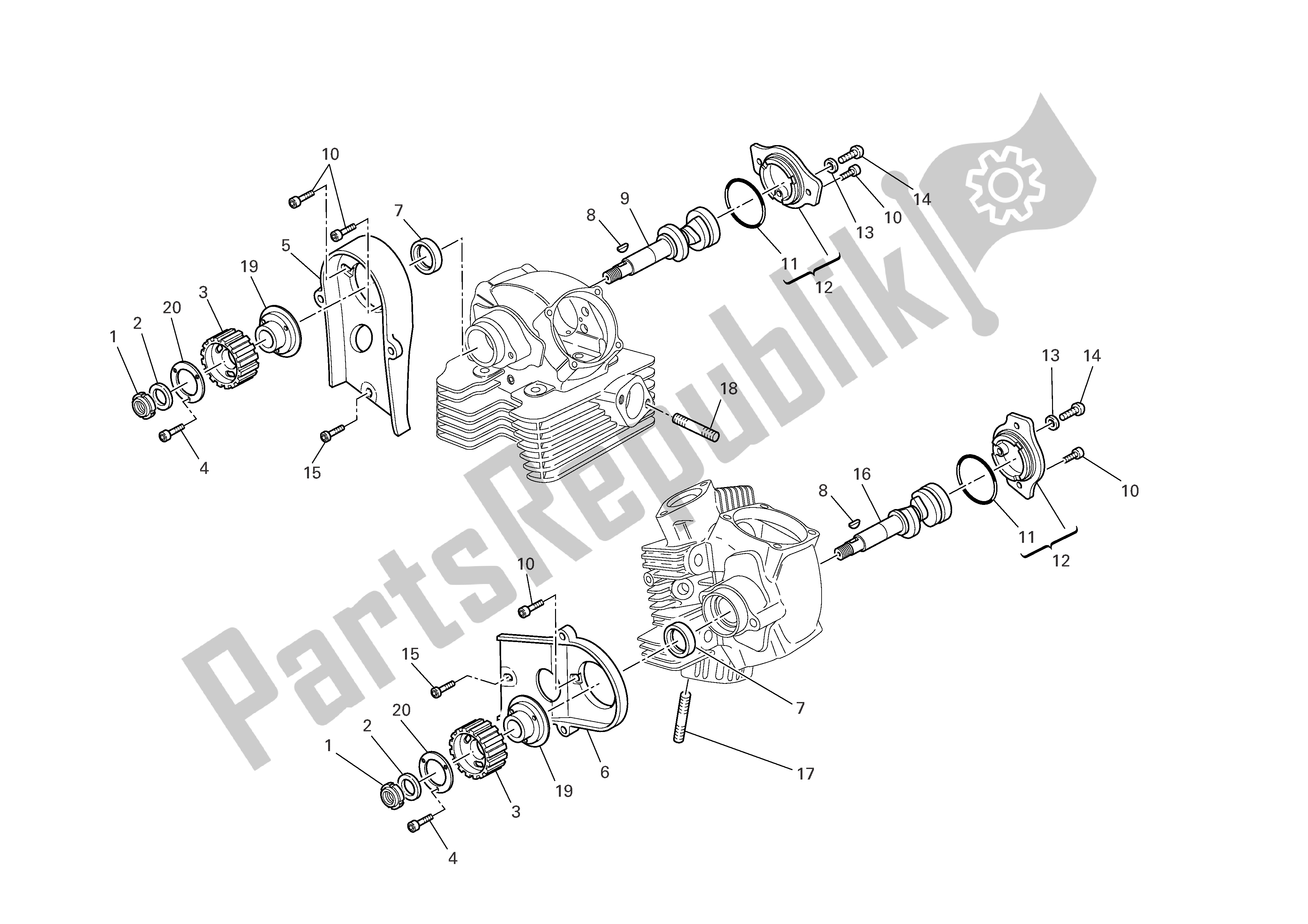 Tutte le parti per il Testata: Timingsystem del Ducati Sportclassic Sport Biposto 1000 2007