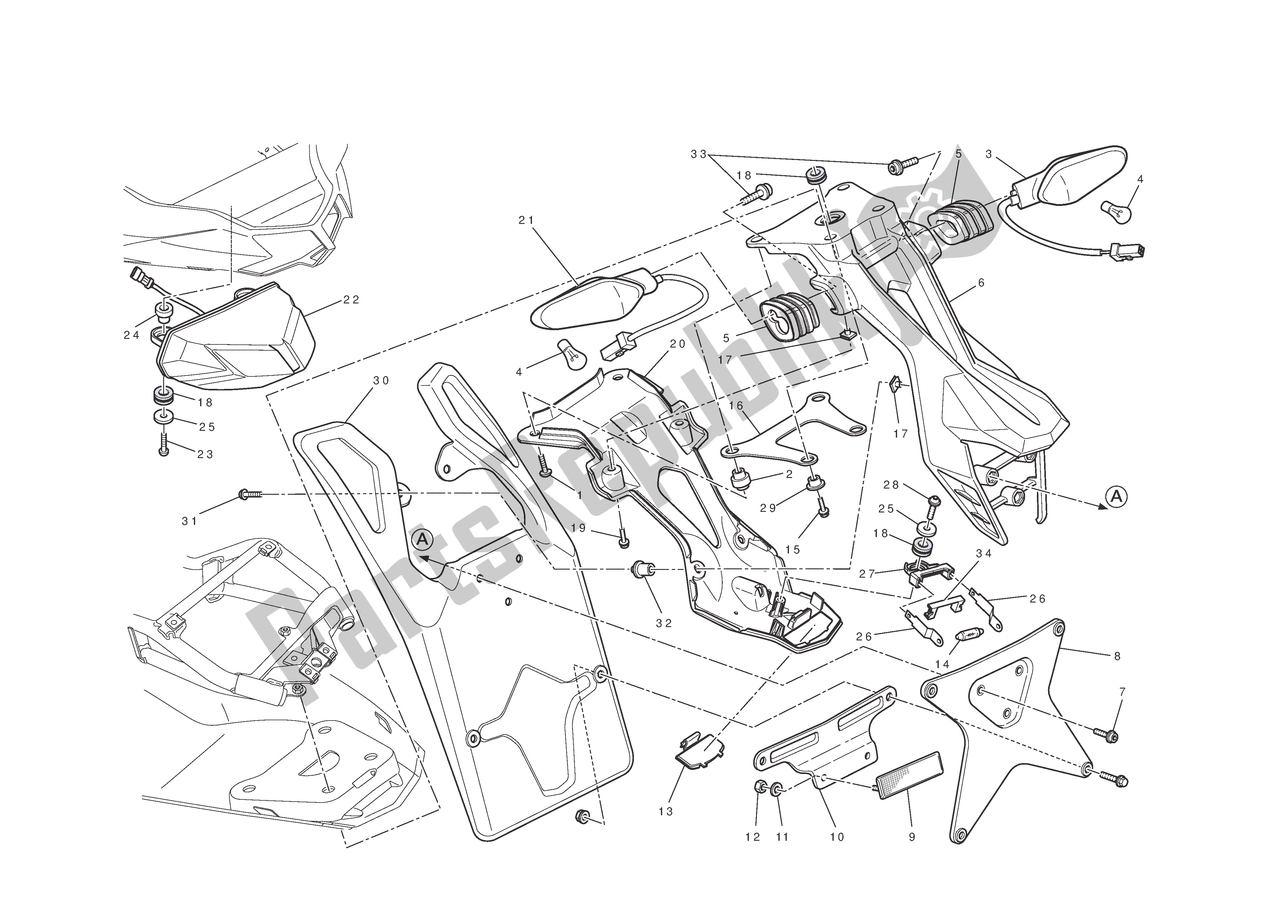 Todas las partes para Soporte De Matrícula - (aus) de Ducati Streetfighter 848 2012