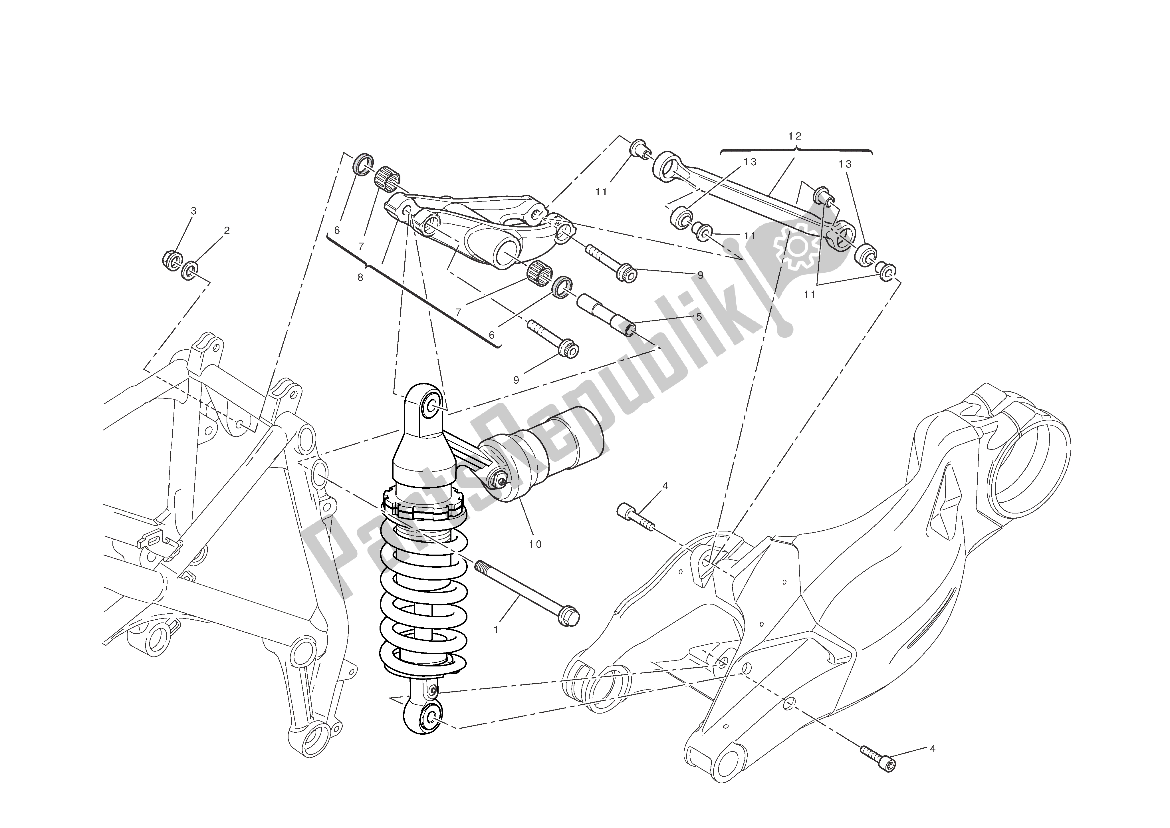 Todas las partes para Suspensión Trasera de Ducati Streetfighter 848 2012