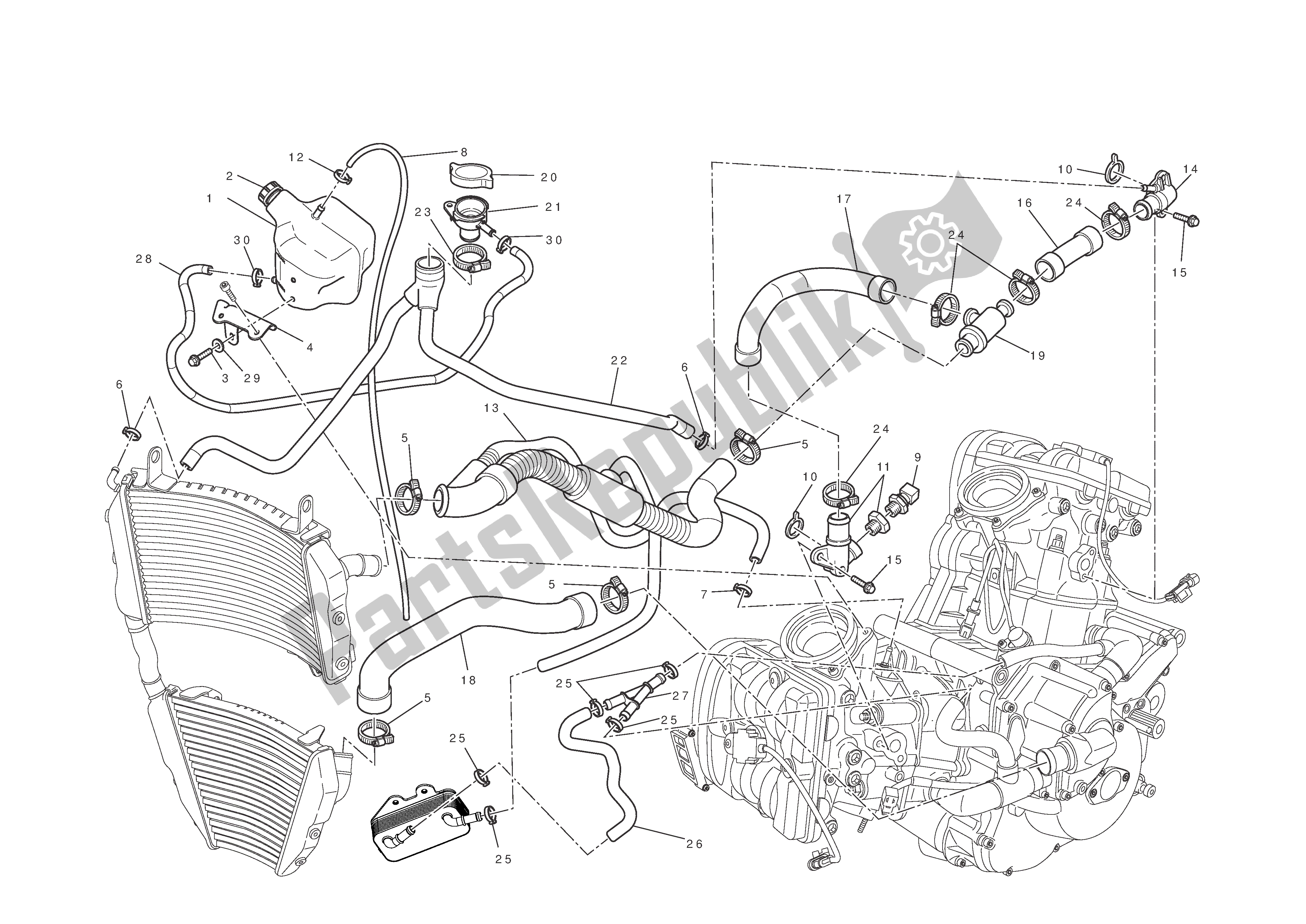 Todas las partes para Sistema De Refrigeración de Ducati Streetfighter 848 2012