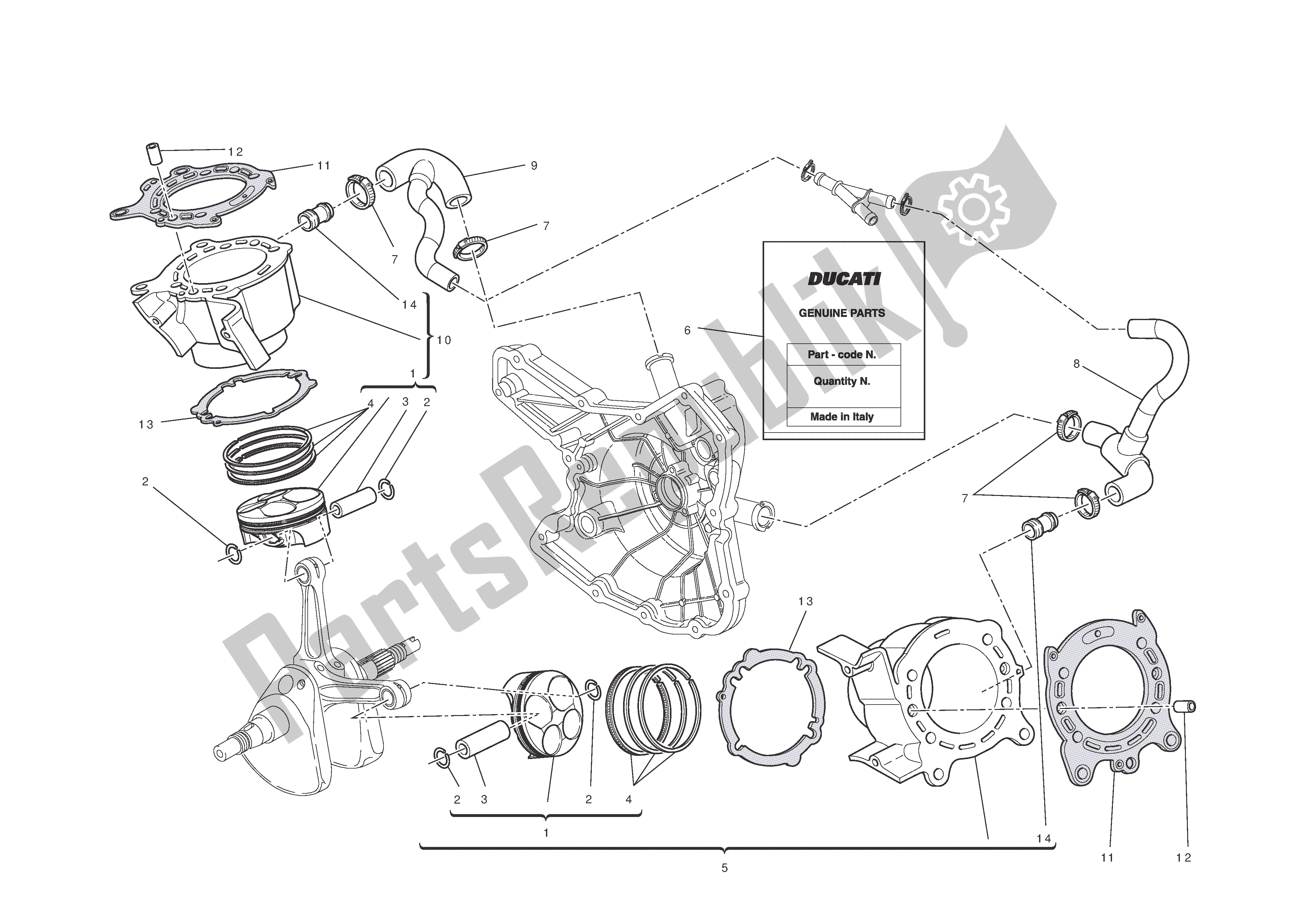 Todas las partes para Cilindros - Pistones de Ducati Streetfighter 848 2012