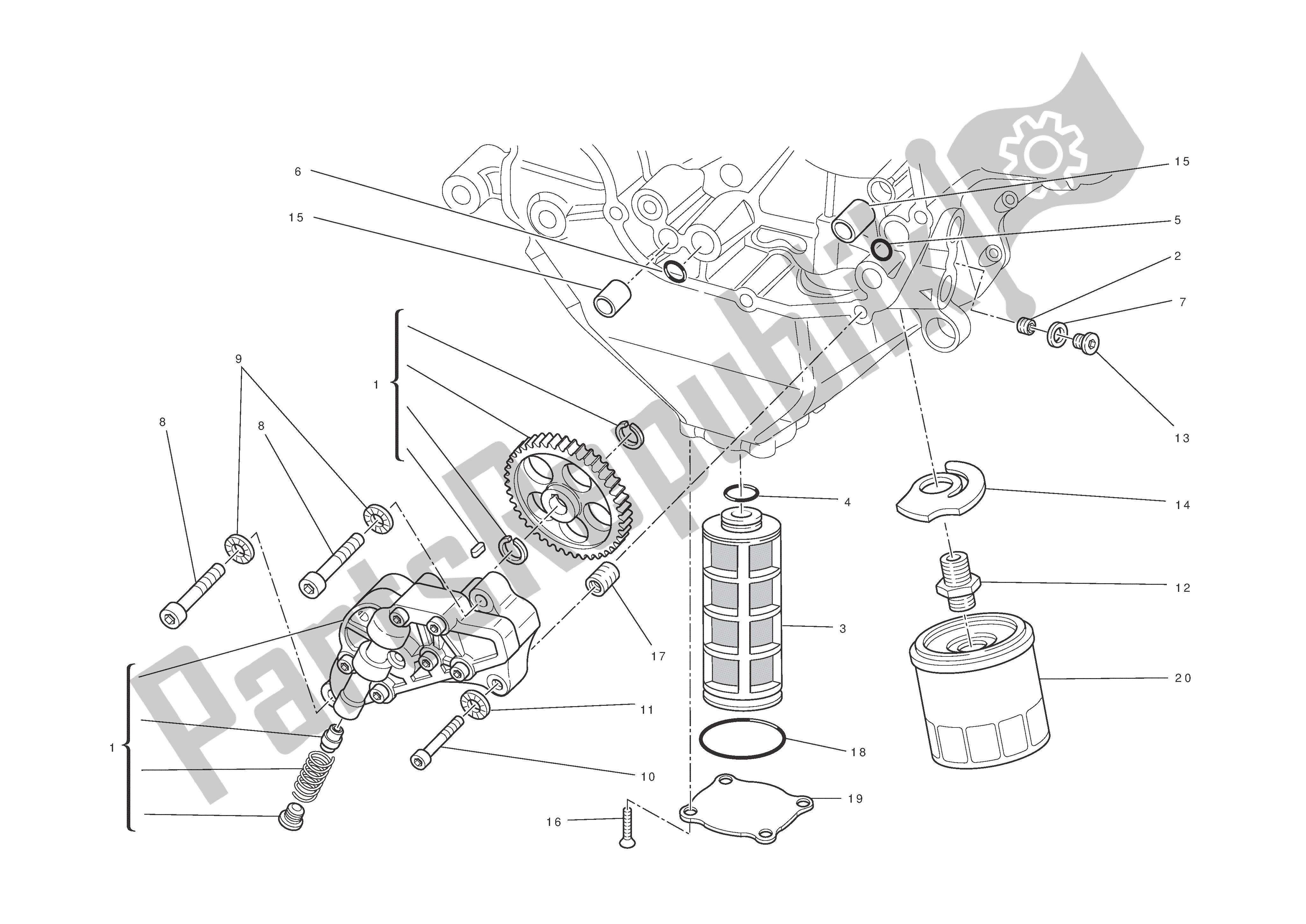 Todas las partes para Filtros Y Bomba De Aceite de Ducati Streetfighter 848 2012