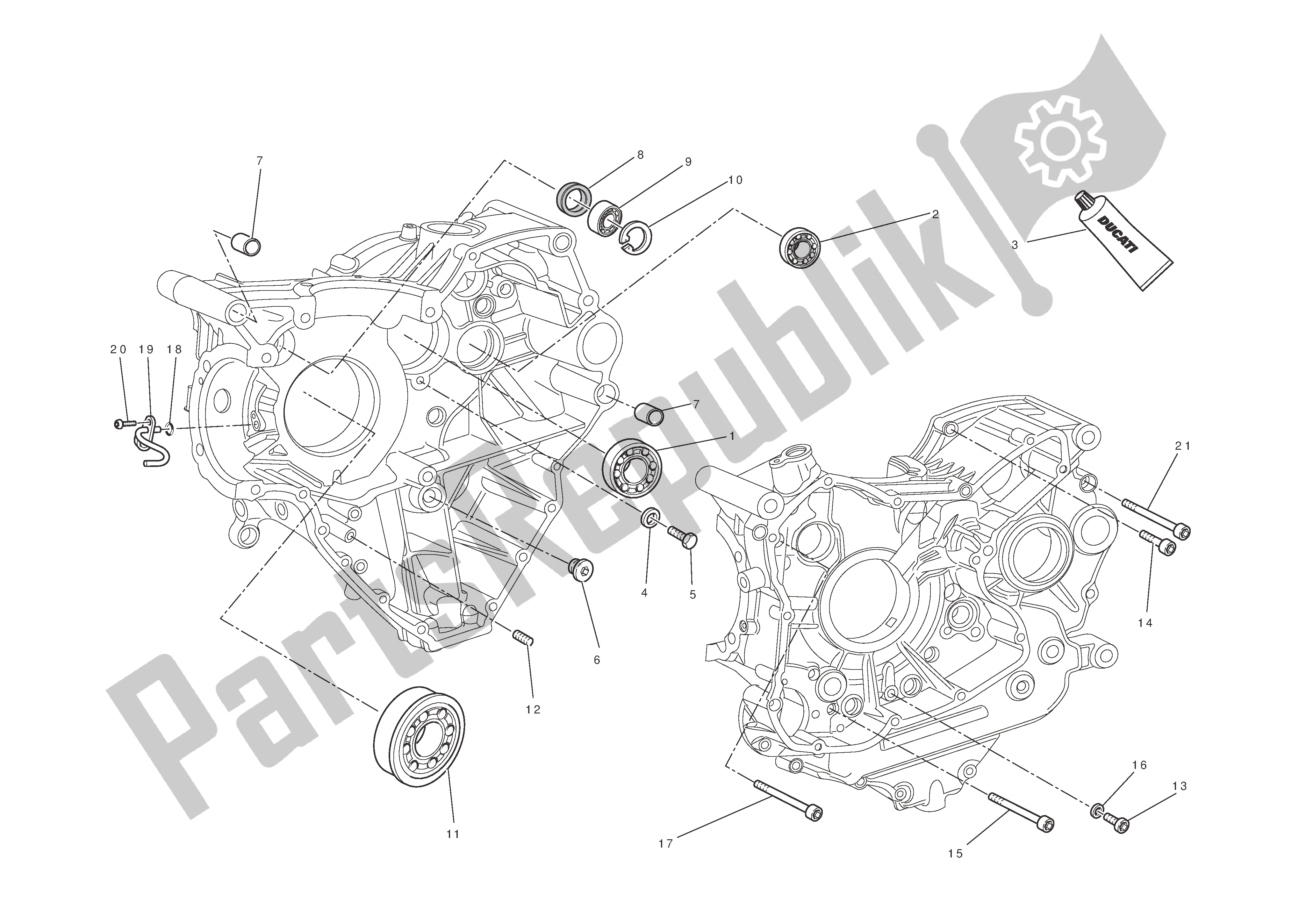 Todas las partes para Mitades Del Cárter de Ducati Streetfighter 848 2012