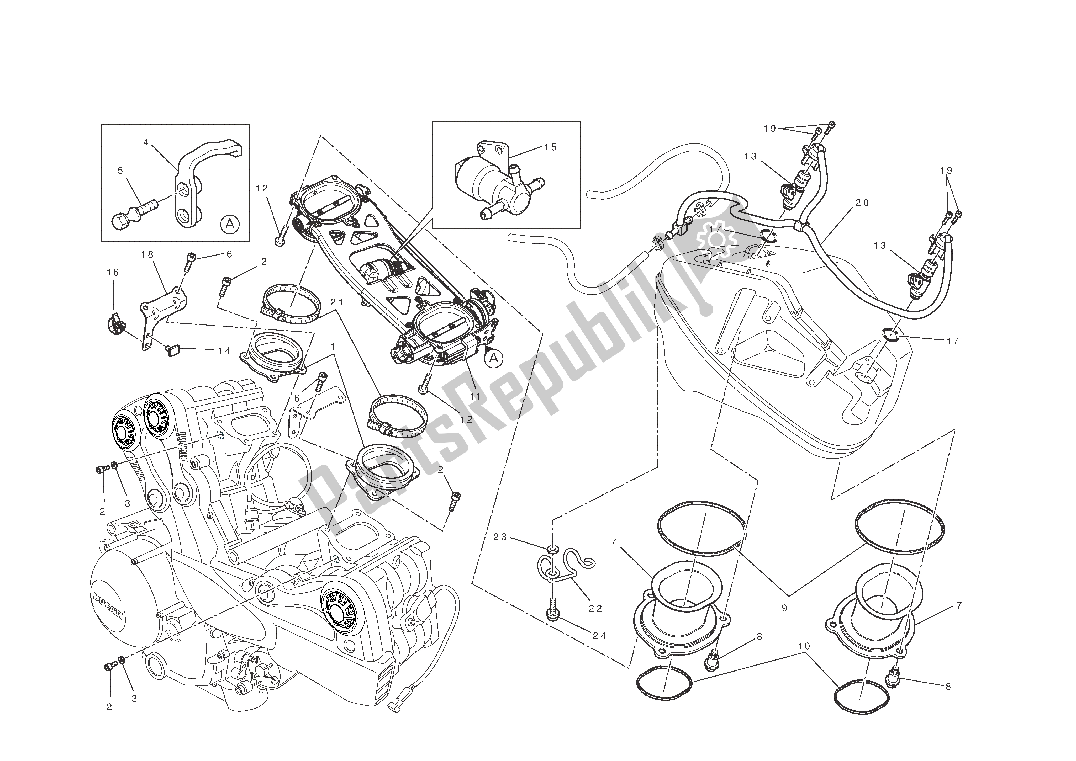 Toutes les pièces pour le Corps De Papillon du Ducati Streetfighter 848 2012