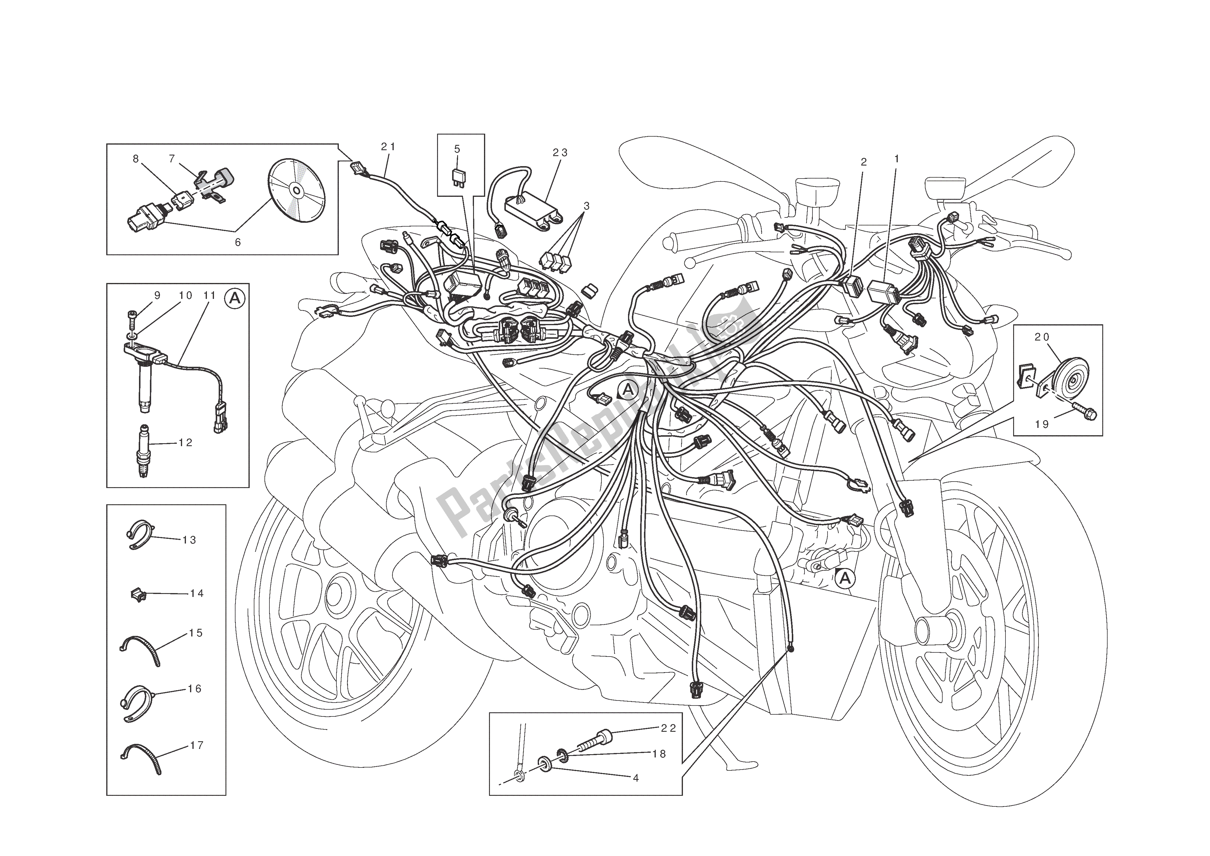 Todas las partes para Sistema Eléctrico de Ducati Streetfighter 848 2012