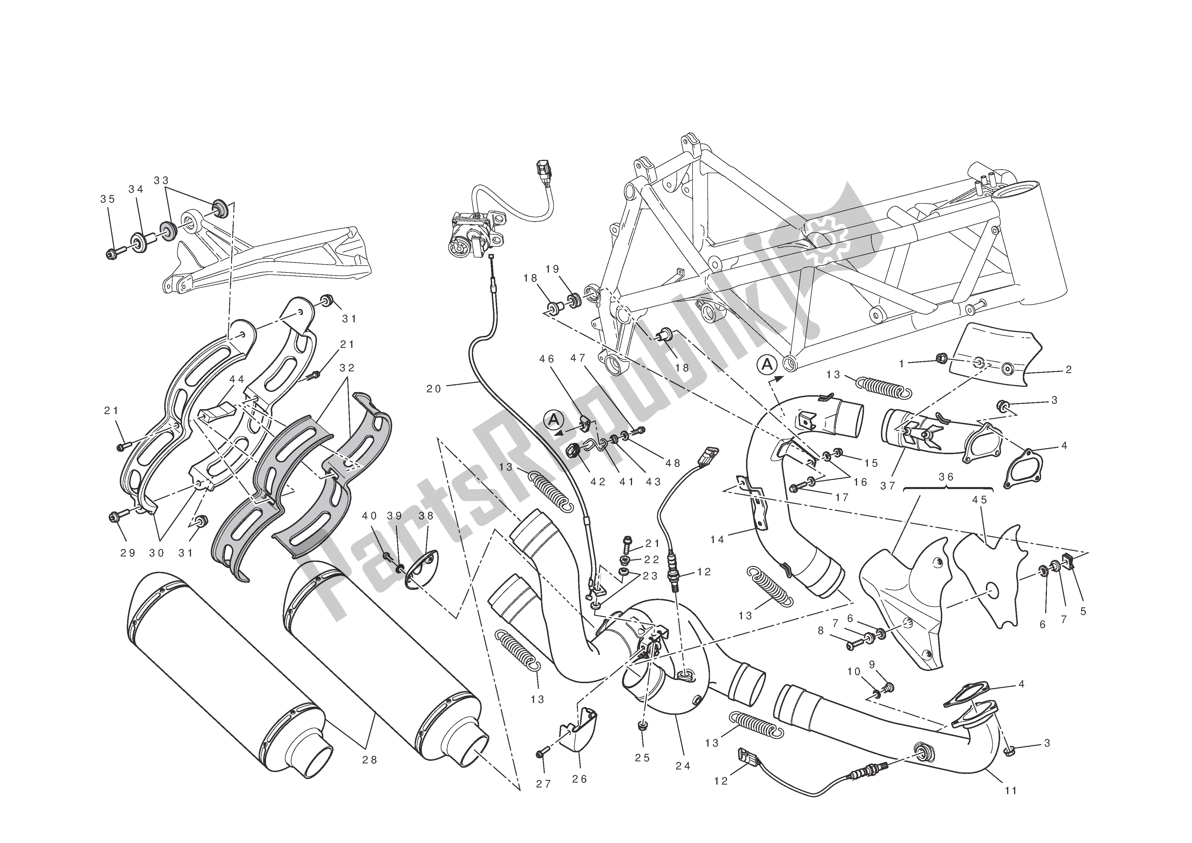 Todas las partes para Sistema De Escape de Ducati Streetfighter 848 2012