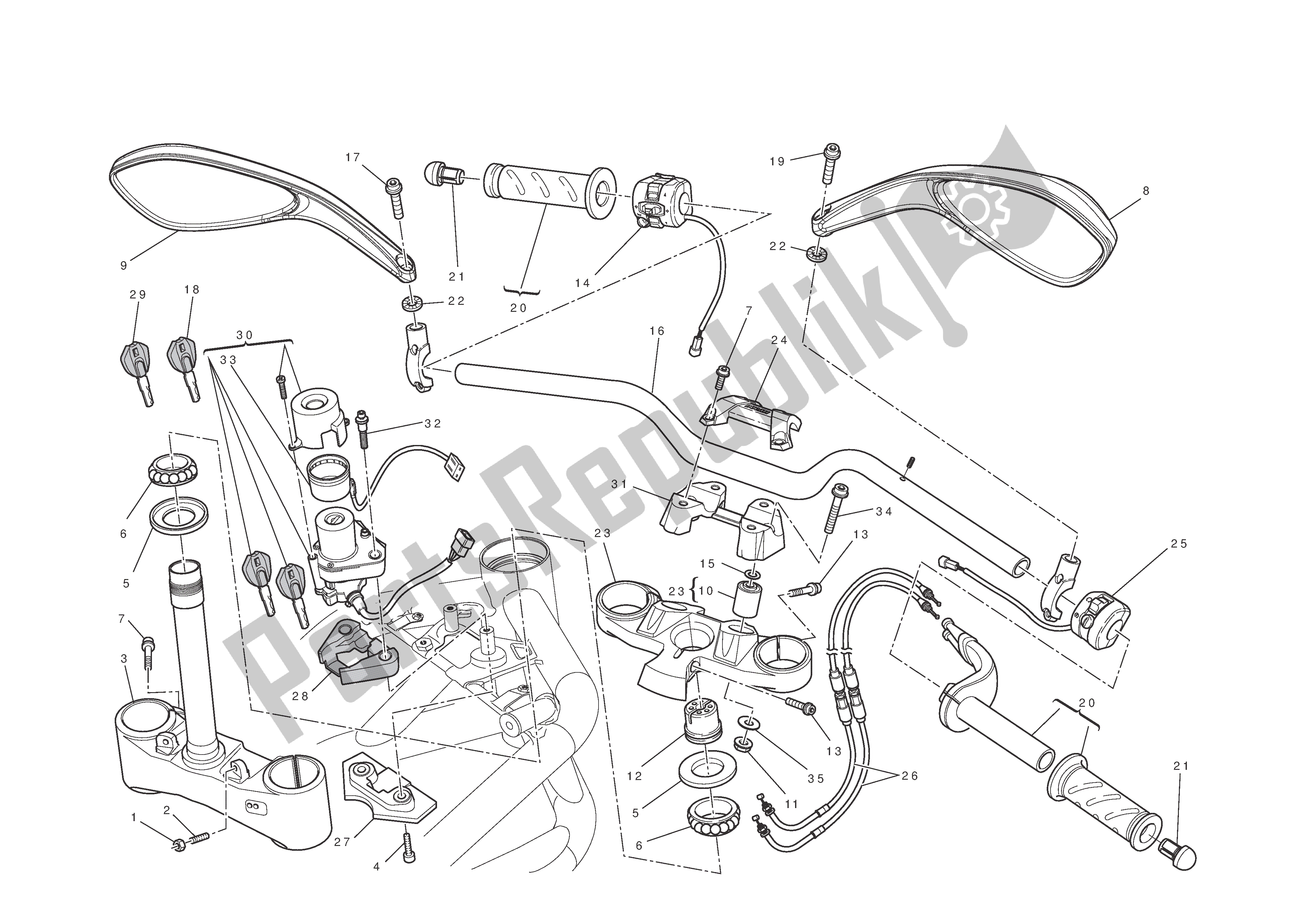 Alle onderdelen voor de Stuur En Bedieningselementen van de Ducati Streetfighter 848 2012