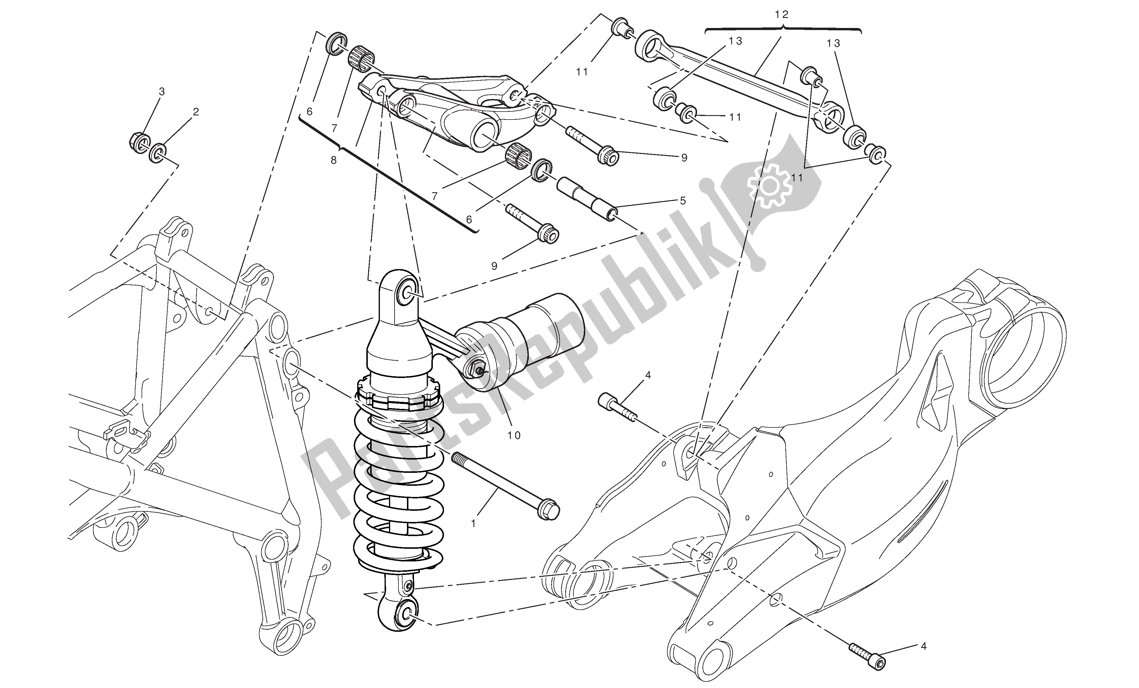 Tutte le parti per il Sospensione Posteriore del Ducati Streetfighter 848 2012
