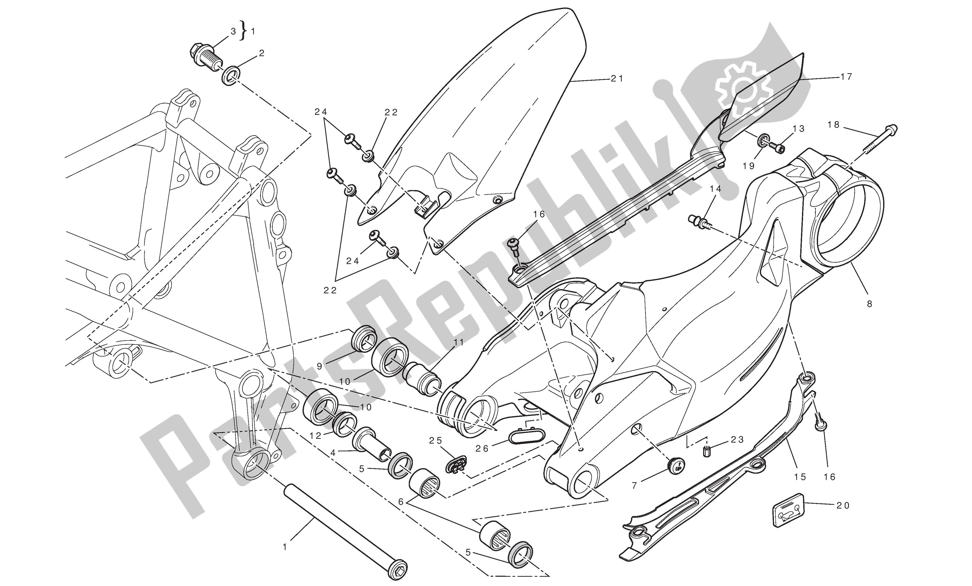 Todas las partes para Basculante de Ducati Streetfighter 848 2012